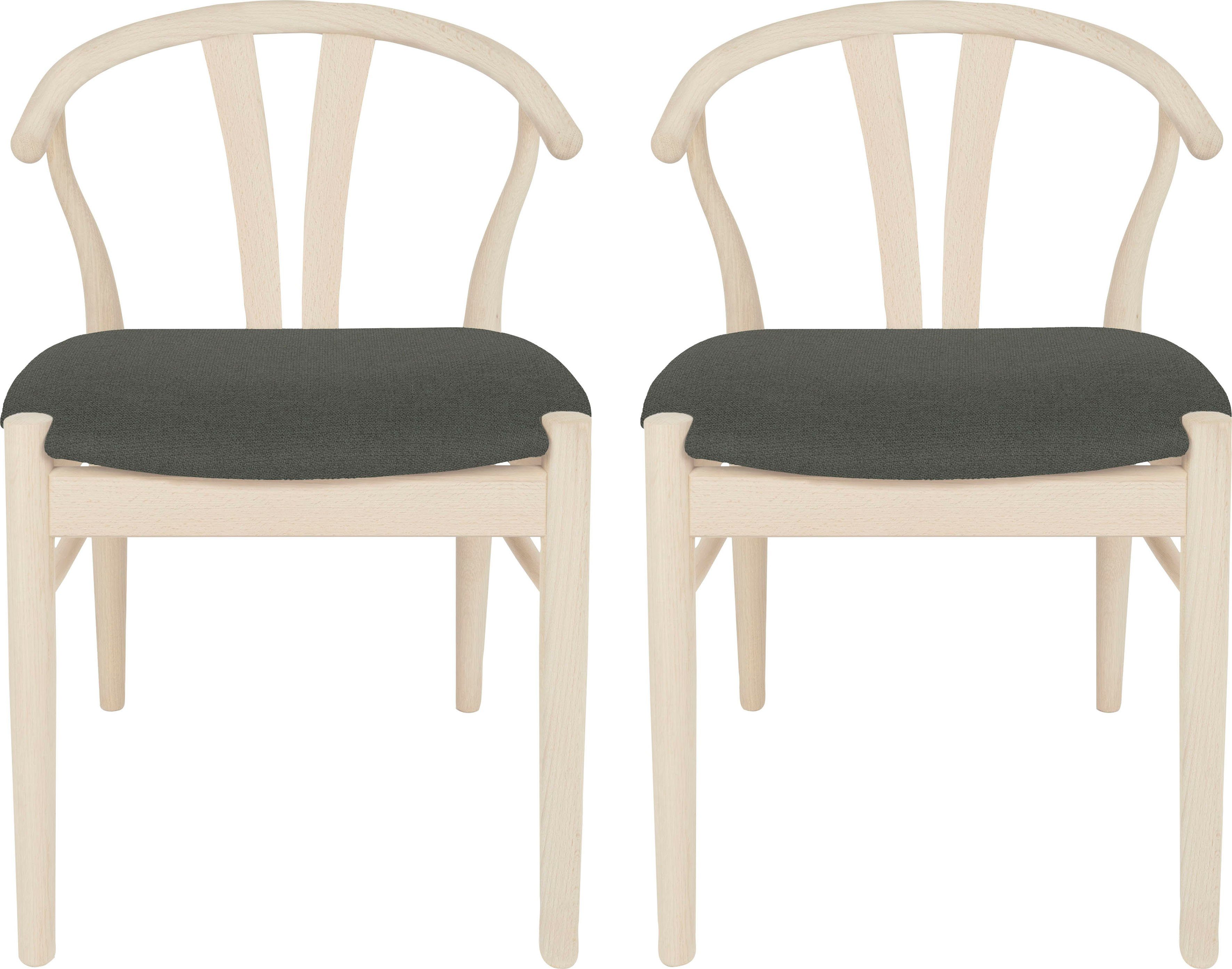 Massivholz, Holzstuhl Hammel Furniture (Set, by gepolsterte Hammel versch. 2 St), Farbvarianten Frida Findahl Sitzfläche,