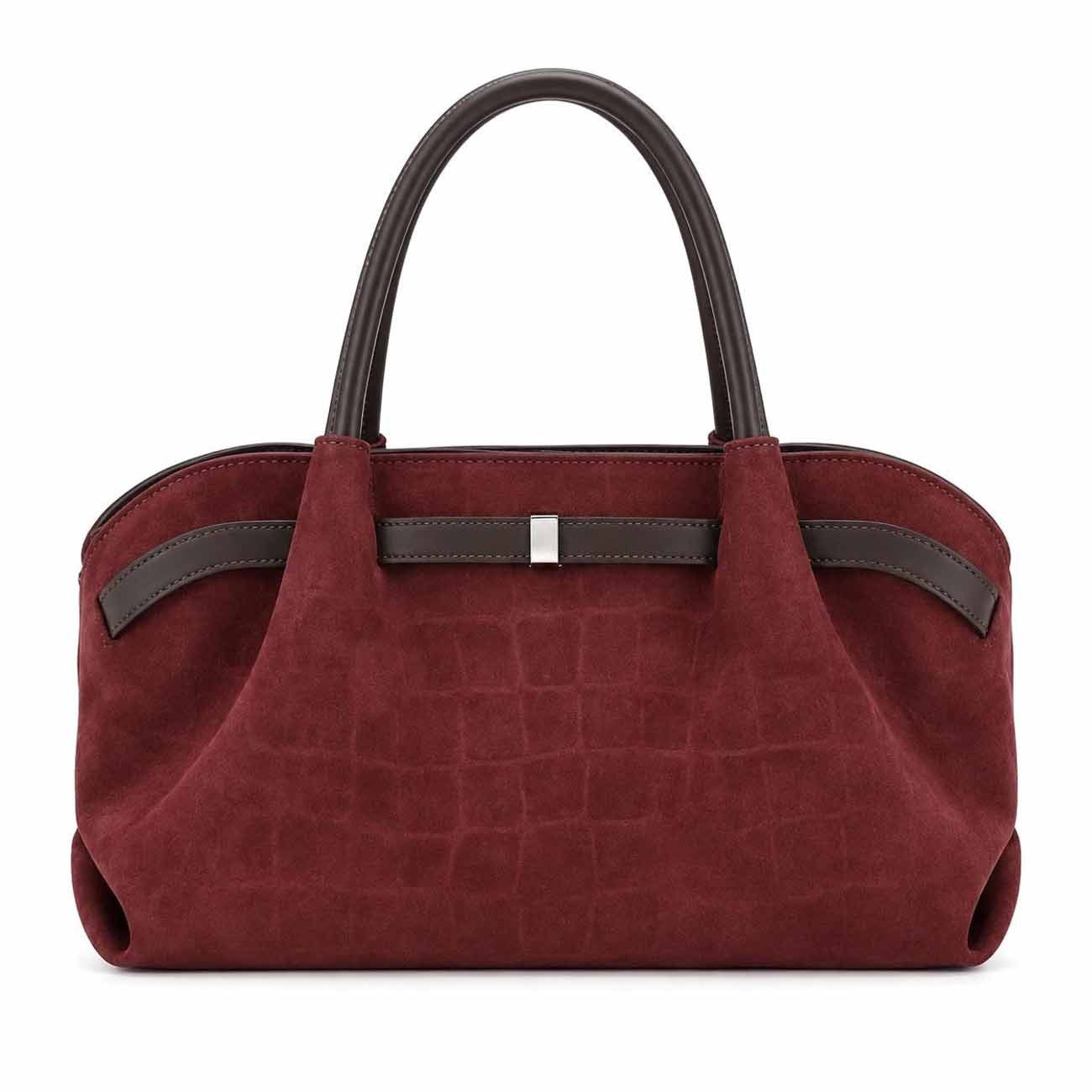 ITALYSHOP24 Schultertasche Damen Tasche Tote Bag Krokoprägung Handtasche Wildleder Optik Mini Bag, Samt Umhängetasche Bodybag Crossbody Damentasche Cross Over Business