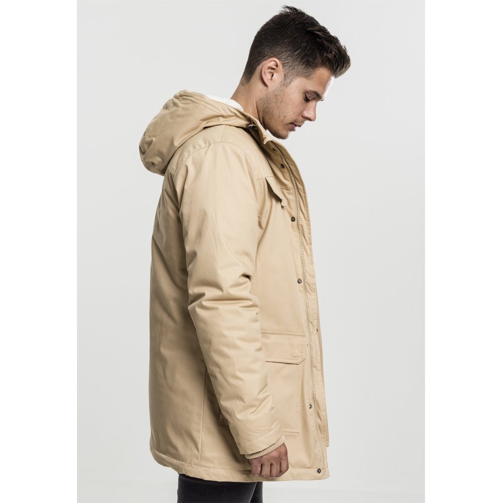 URBAN CLASSICS Parka Heavy Cotton Parka - beige - XL mit Kapuze