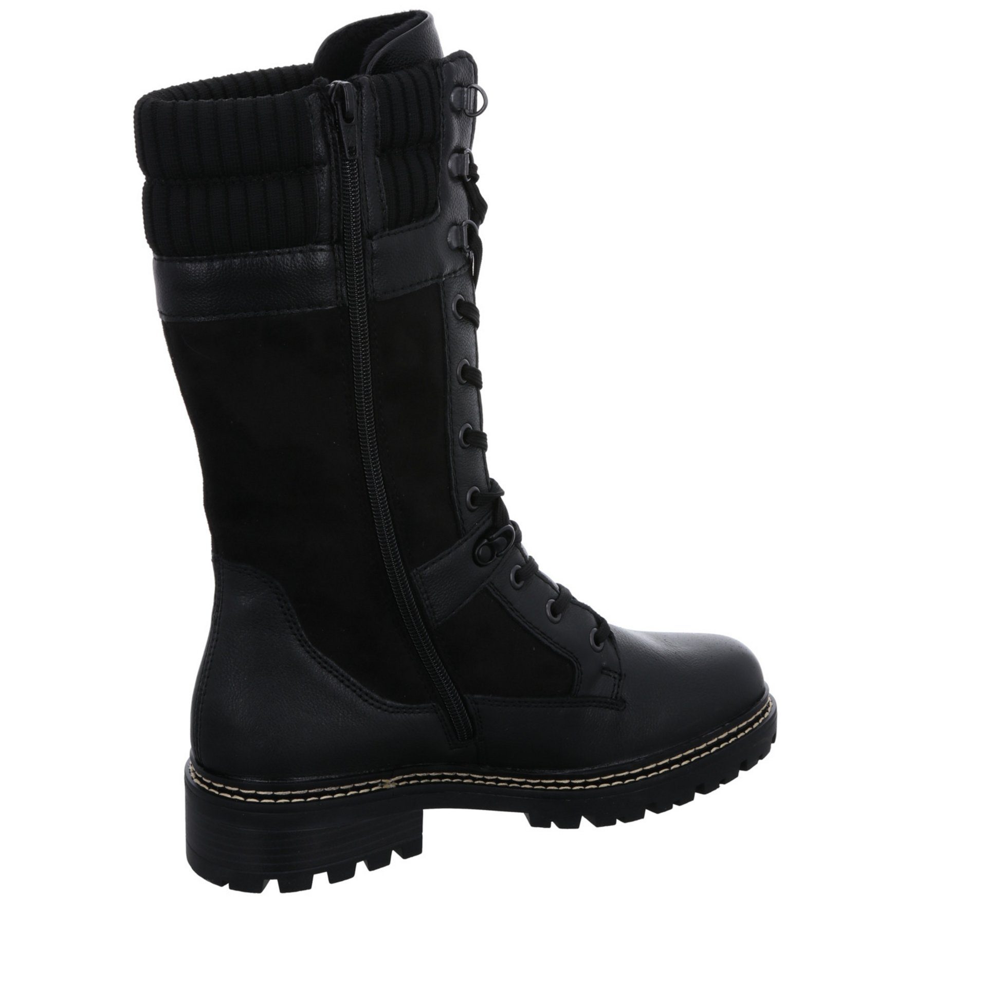 Boots Freizeit Snowboots Snowboots Winter Damen Rieker Remonte schwarz Schuhe Leder-/Textilkombination