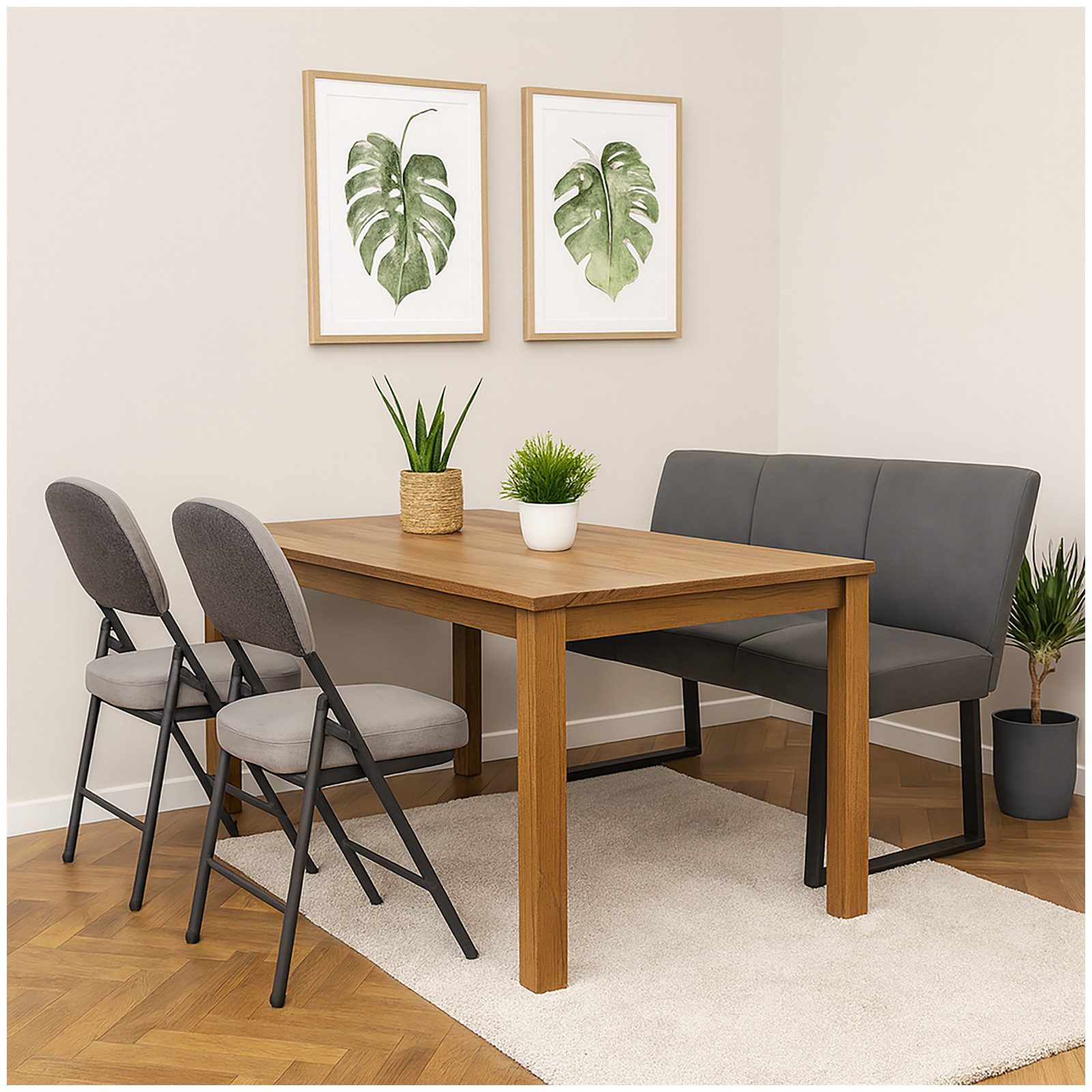 HTI-Living Polsterbank Sitzbank Vemal Schwarz (Stück, 1-St., 1 Sitzbank), Polsterbank Esszimmerbank