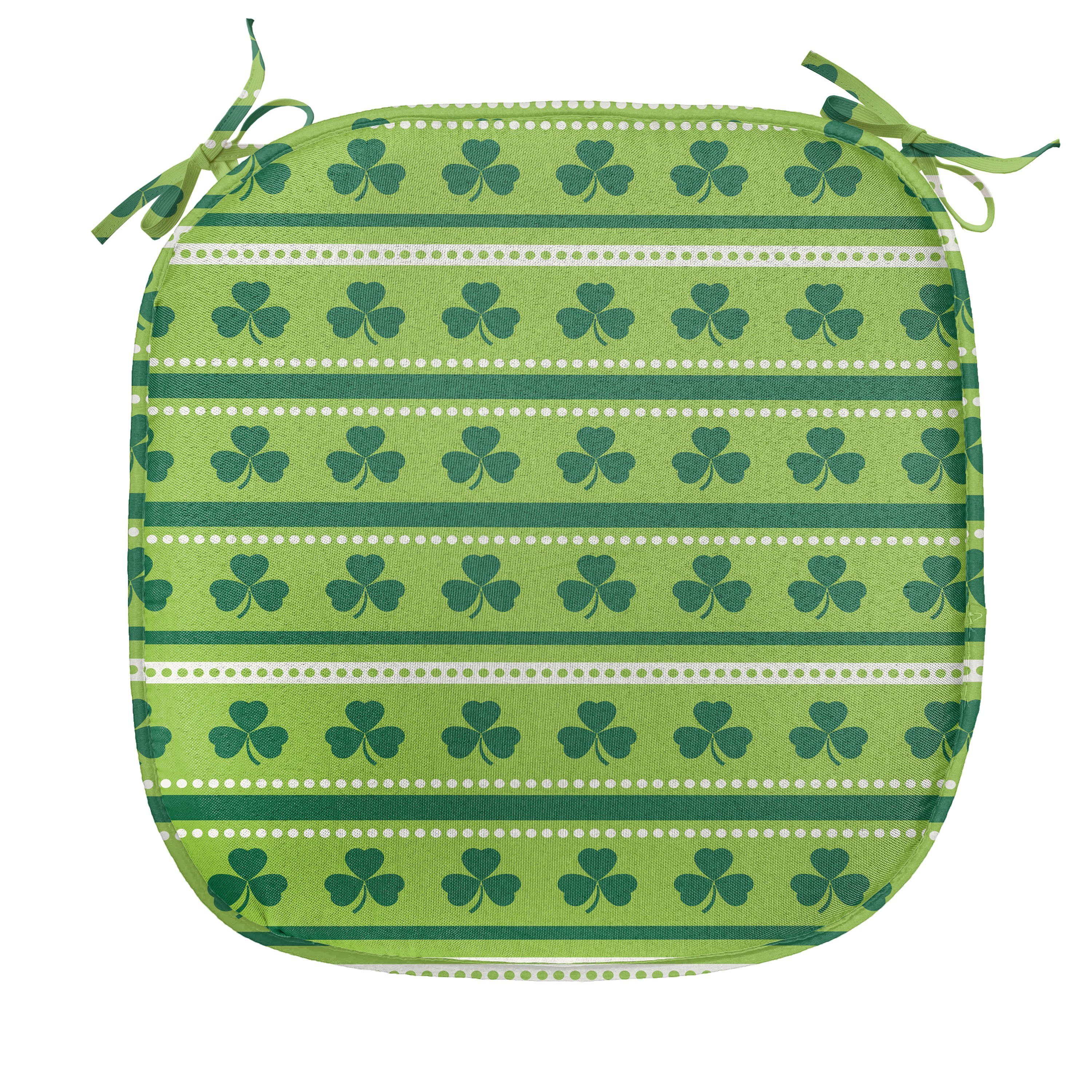 für irische Grün Traditionelle mit wasserfestes Riemen Abakuhaus Kissen Dekoratives Kleeblätter Stuhlkissen Küchensitze,