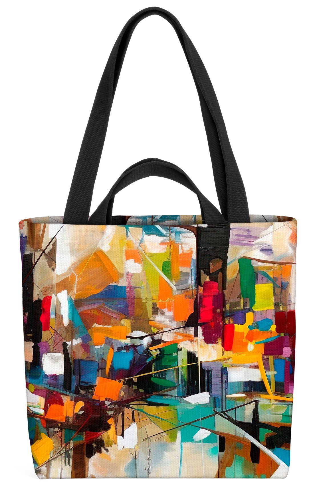 Abstrakt Expressionismus Henkeltasche Kunst VOID Malerei Kreativität Farben Gemälde (1-tlg), Imp