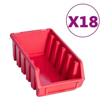 vidaXL Werkzeugbox 103-tlg. Werkzeugwand mit Sichtlagerkästen Rot und Schwarz