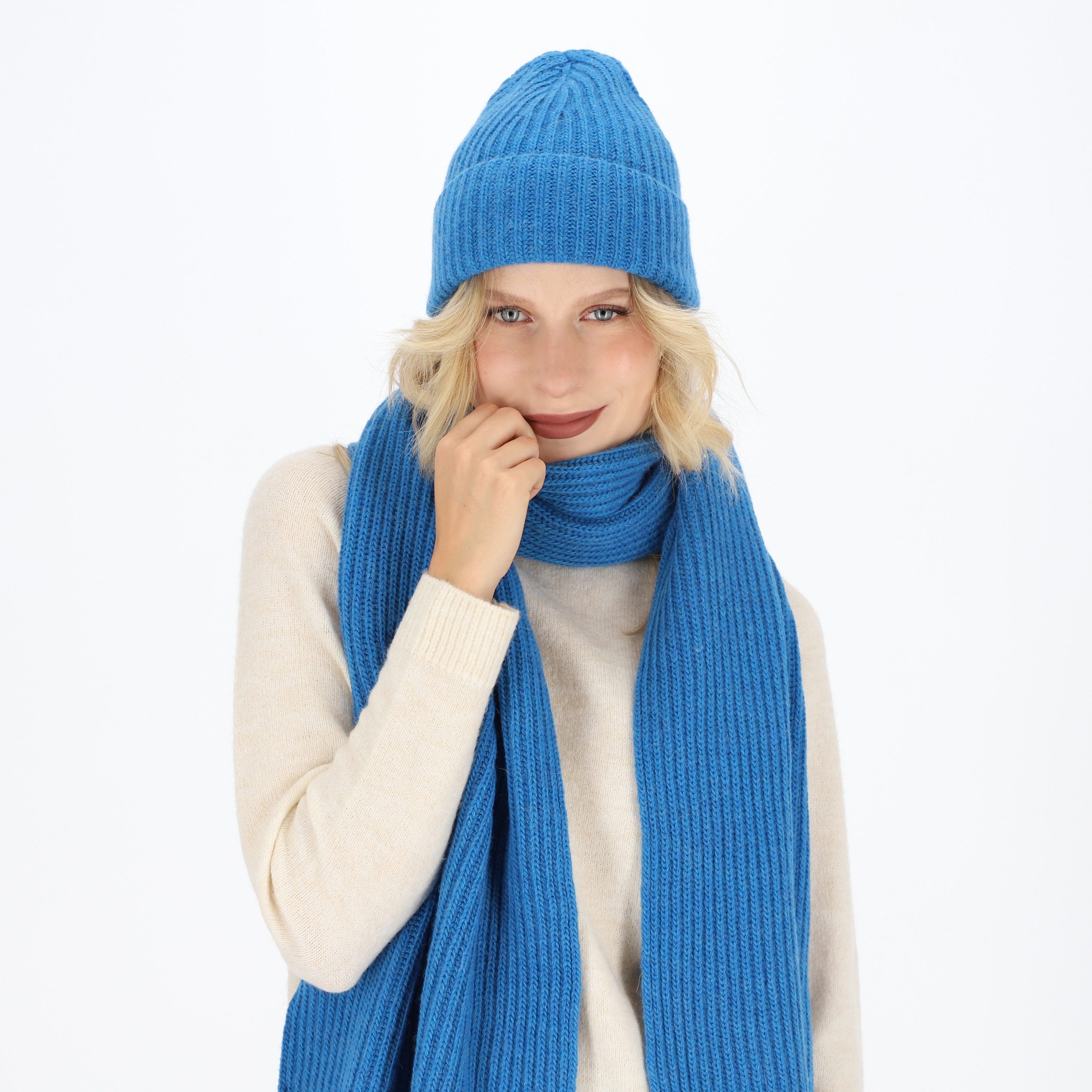 halsüberkopf Accessoires Strickschal Schal mit Rippe, aus hochwertigem Woll günstig online kaufen