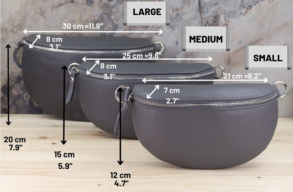 Blade Umhängetasche Bauchtasche Damen Echtleder Umhängetasche Brusttasche Gürteltasche, als Schultertasche tragbar mit Verstellbare Schultergurte