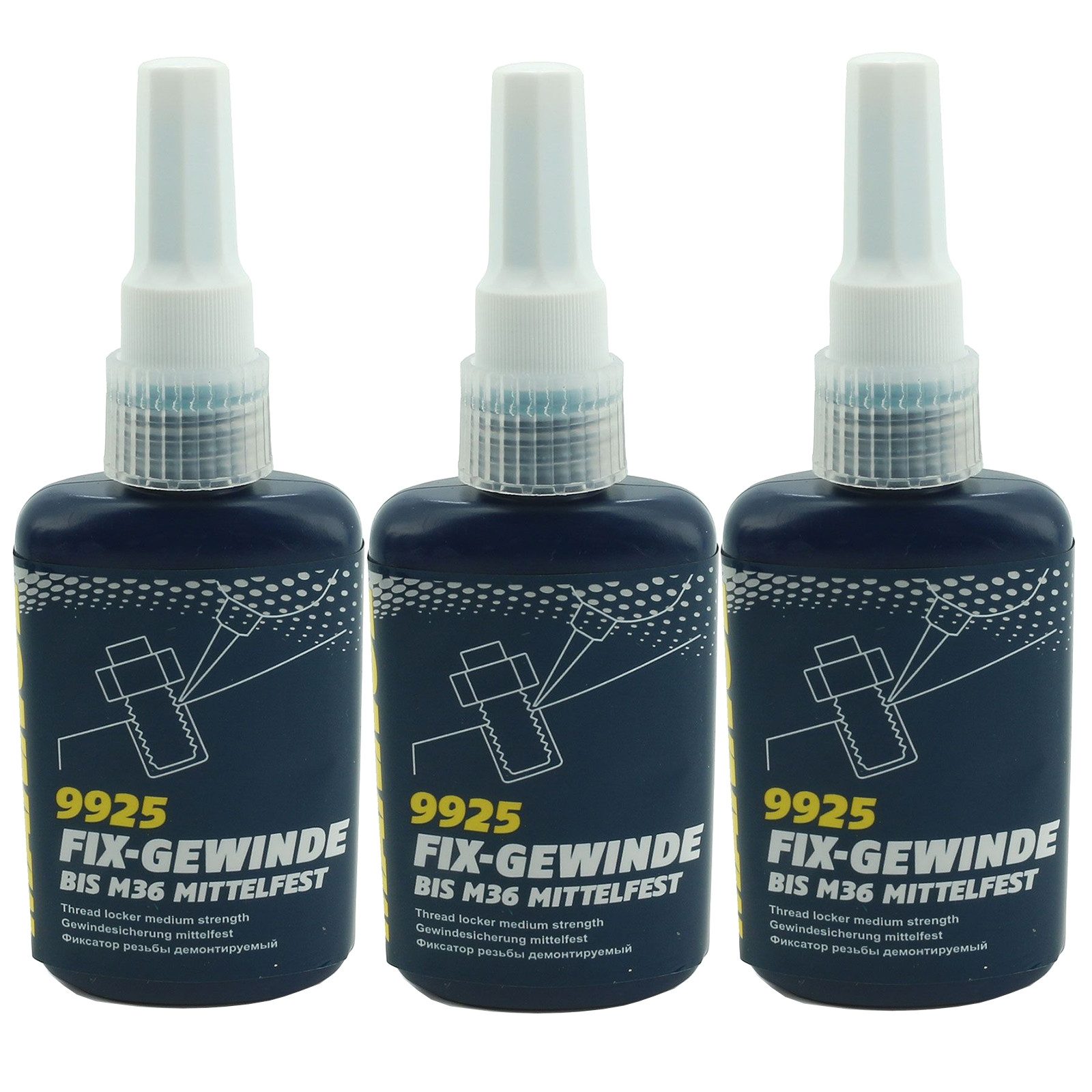 Öl-Additiv 3 x Fix-Gewindesicherung mittelfest 50 ml Typ 9925