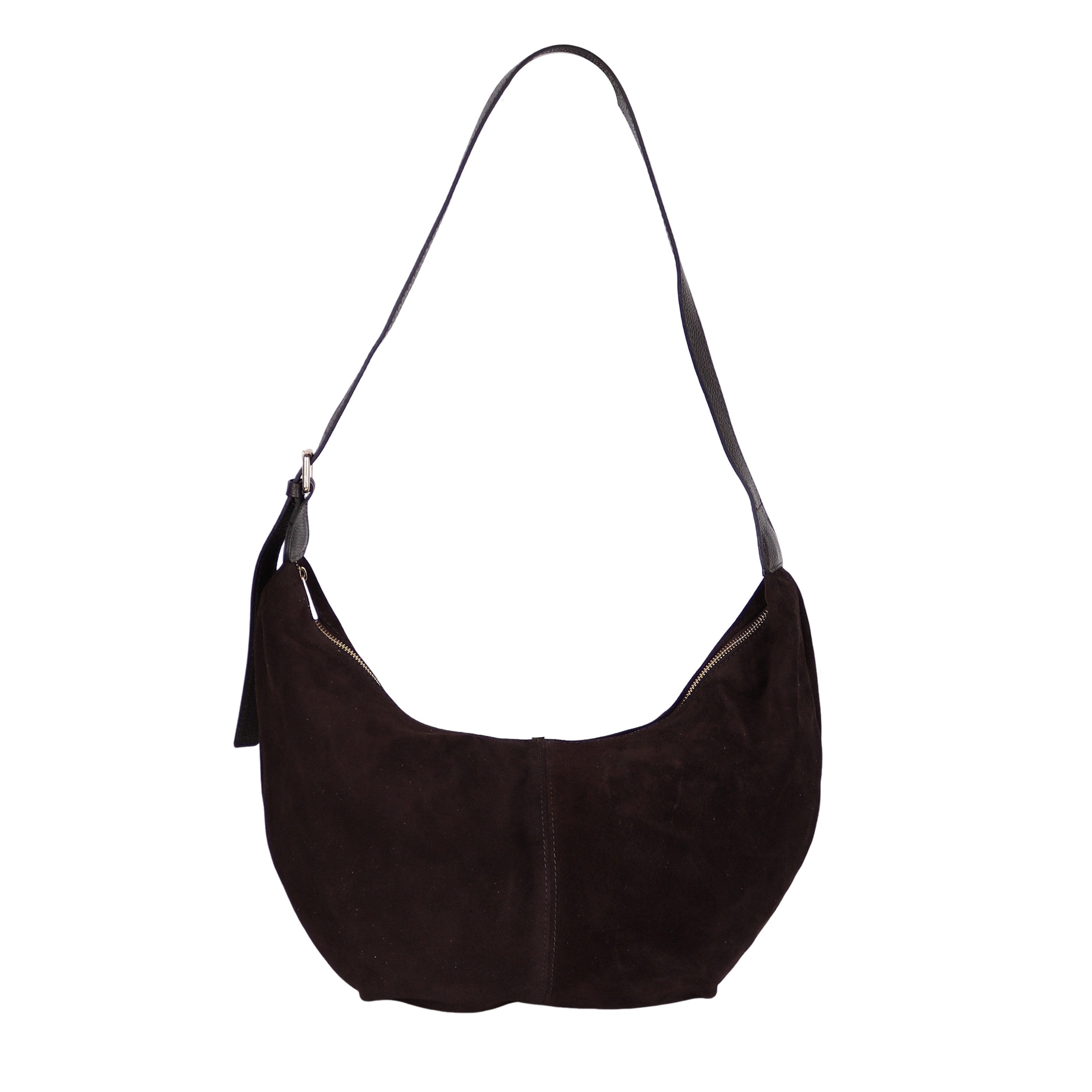 MIRROSI Umhängetasche Damen Crossbody Bag, Wildleder Echtleder Made In Italy, Mittelgroße Große Damen Tasche ca.45x35x10cm