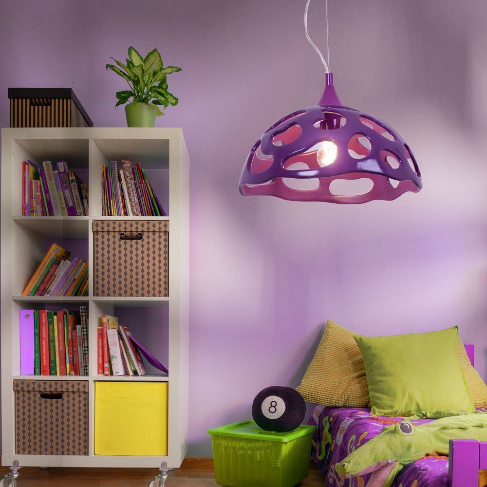 etc-shop Deckenleuchte, Leuchtmittel nicht inklusive, Pendellampe Pendelleuchte Küchenlampe Designlampe lila H 110 cm