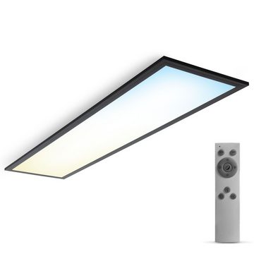 B.K.Licht Deckenleuchte LED Panel 100x25cm schwarz mit Fernbedienung dimmbar BKL1498, Dimmfunktion, LED fest integriert, CCT Farbtemperatursteuerung - Warmweiß / Neutralweiß / Kaltweiß, 3000-6500K Deckenlampe 24W 2.600lm Nachtlicht Timer