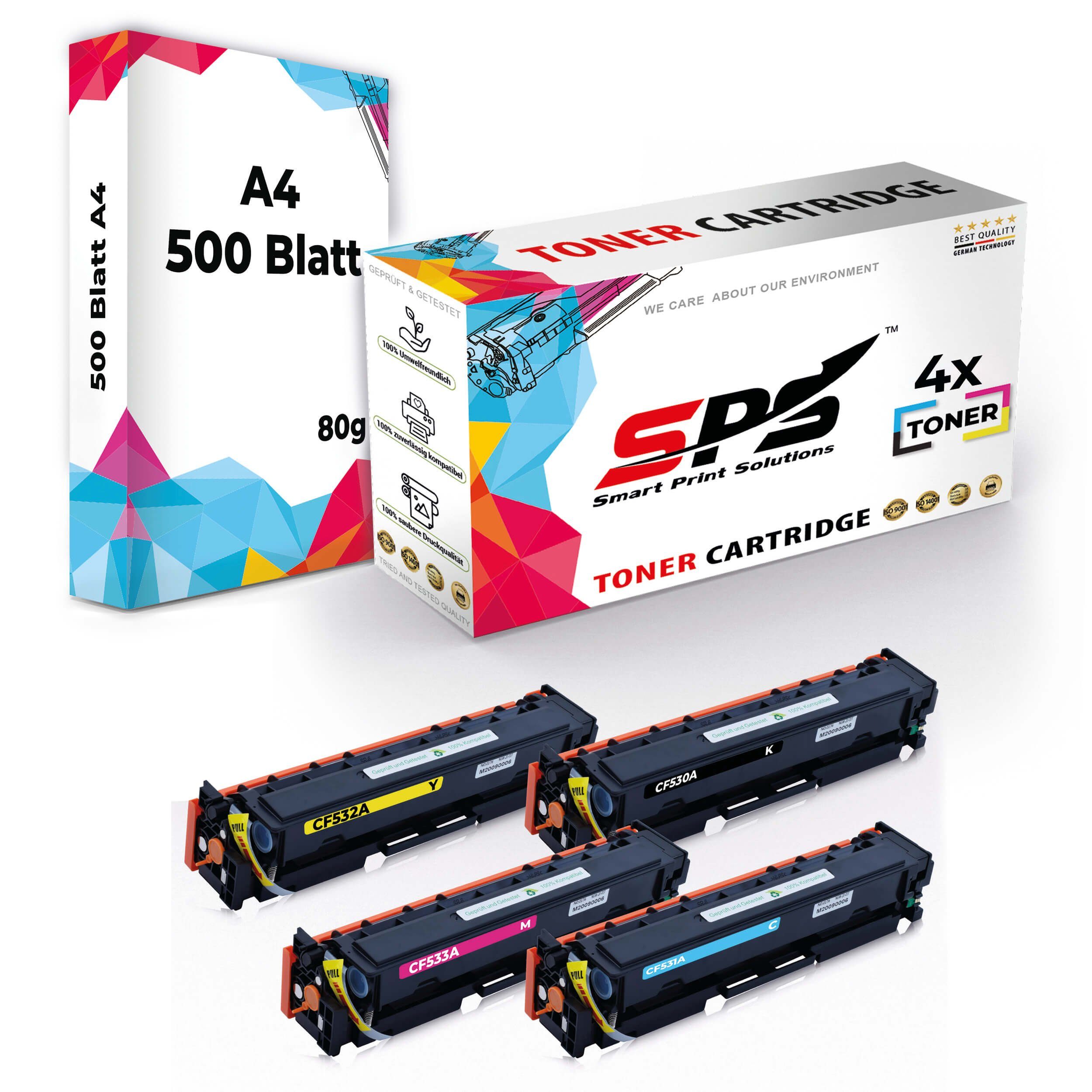SPS Tonerkartusche Kompatibel für HP Color Laserjet CP2025FXI 304A, (4er Pack + A4 Papier)