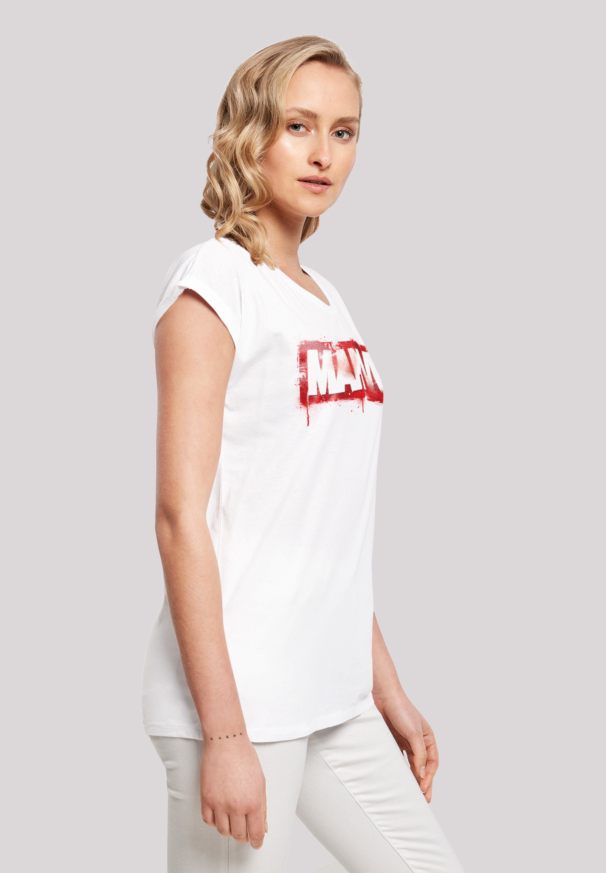 F4NT4STIC Kurzarmshirt Damen Marvel Spray with white Extended Shoulder Logo Tee Ladies (1-tlg)