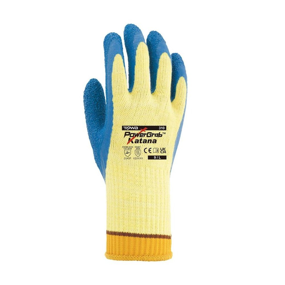 Towa Arbeitshandschuh-Set Aramid Faser Strickhandschuhe PowerGrab Katana