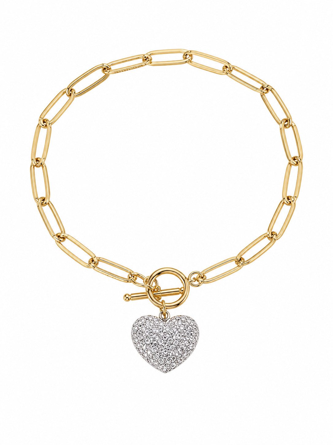 Brise Schmuck Armband Edelstahl Armband Damen Herz – Verstellbares Gliederarmband Silber, Verstellbar, 100 % Edelstahl, Herz-Anhänger, Strass-Detail, Rostfrei
