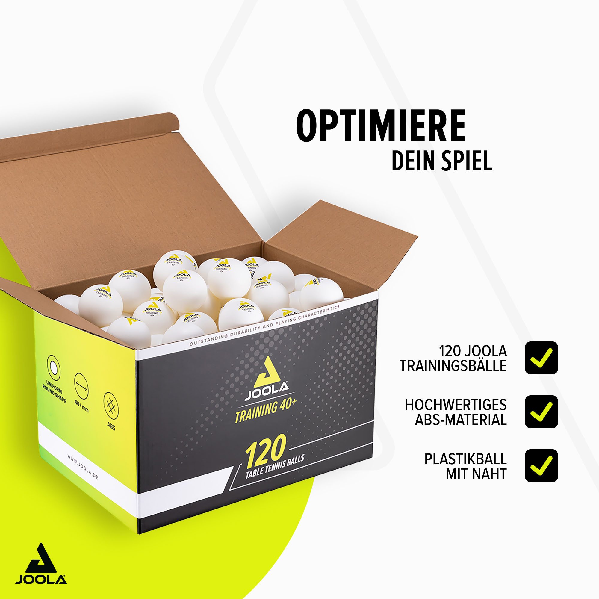 Joola Tischtennisball Joola Training 40+ 120er Karton (Packung, 120-St)