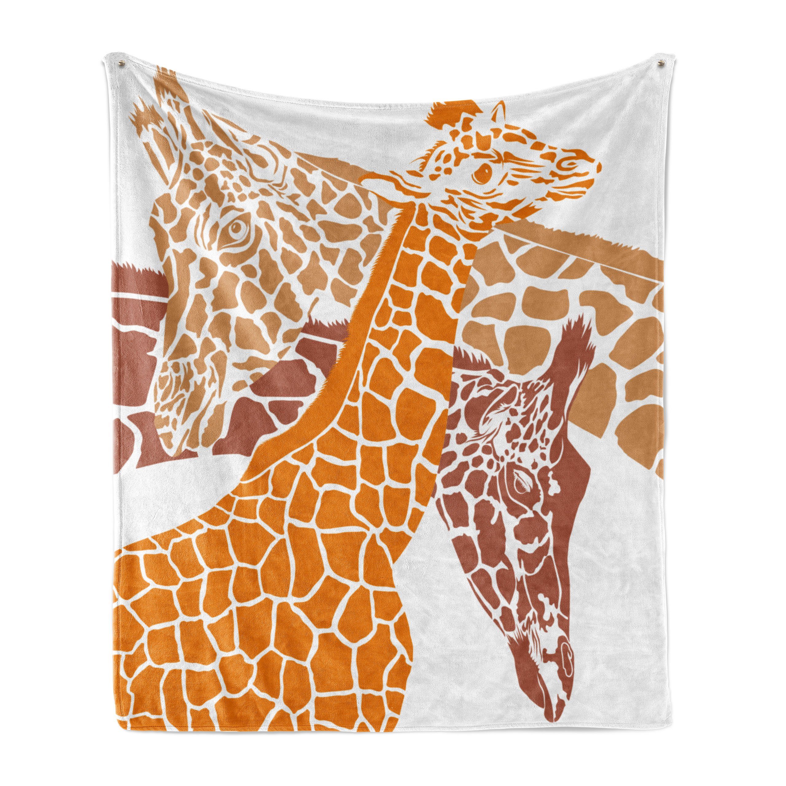 Wohndecke Gemütlicher Plüsch für den Innen- und Außenbereich, Abakuhaus, Giraffe Wild lebende Tiere in Afrika