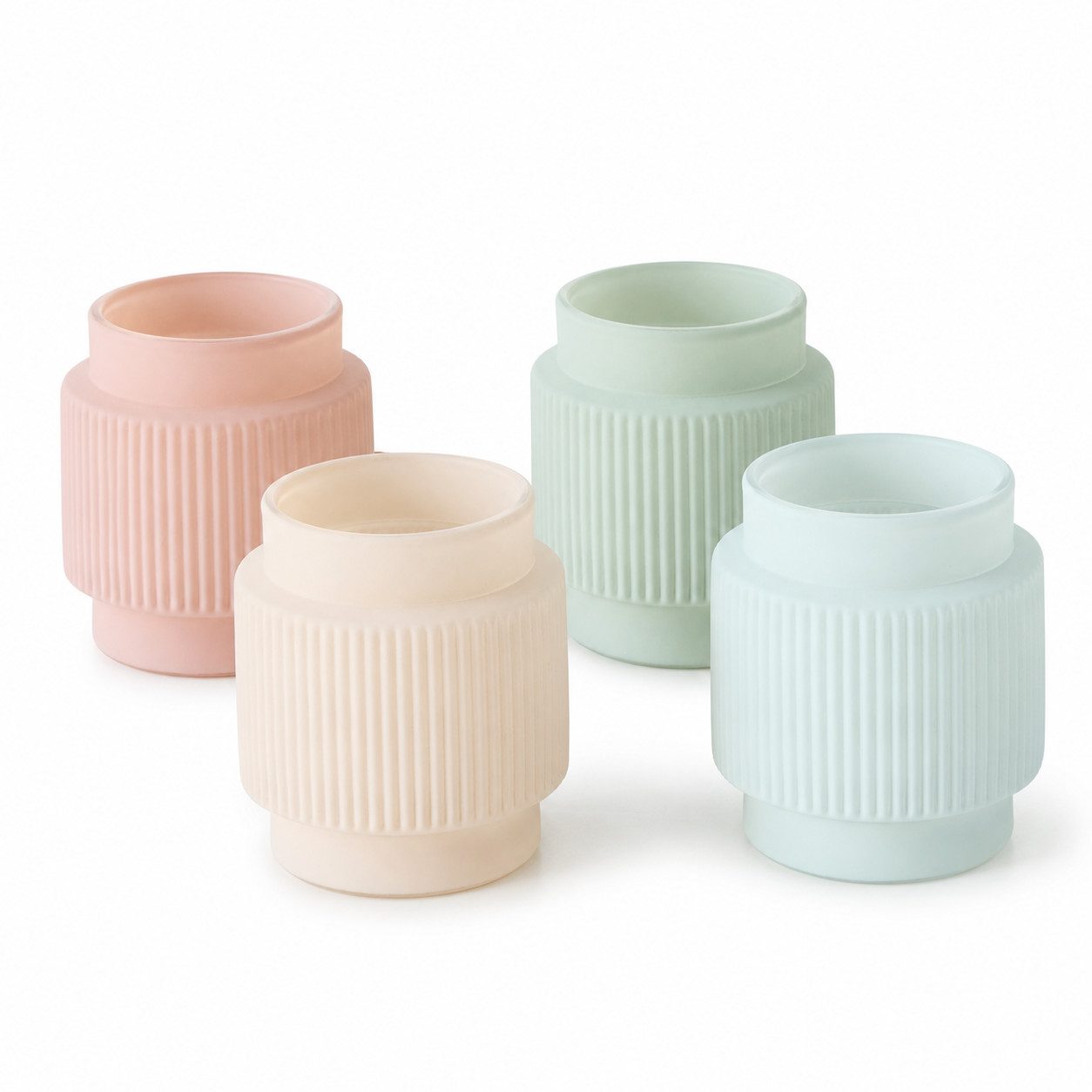 BOLTZE Windlicht Boltze Windlicht Gladys 4er-Set Pastellfarben Glas (4 St)