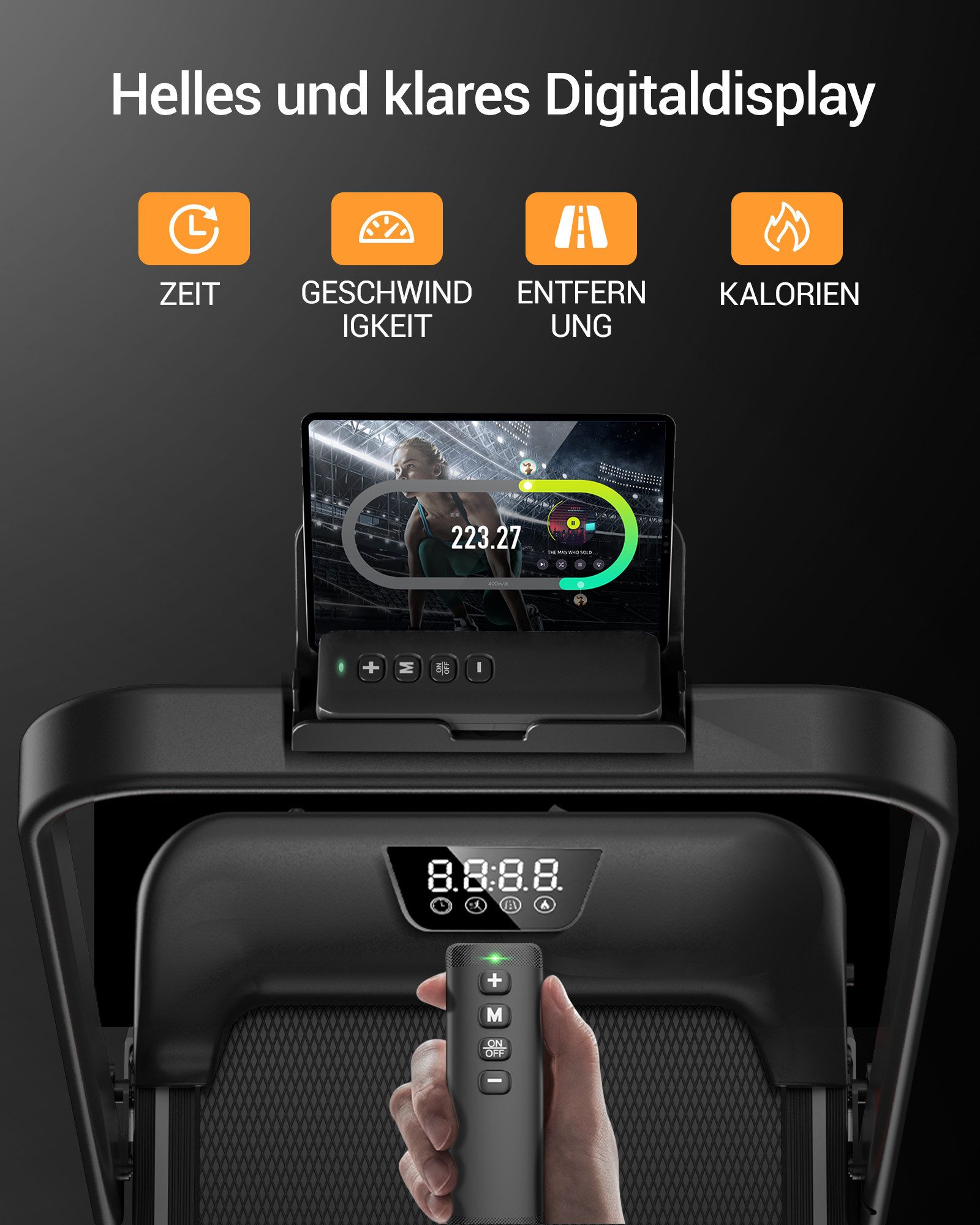 LONTEK Laufband Walking Pad mit Steigung für Zuhause 15 % (1-tlg), mit Steigung max. Belastung 136KG