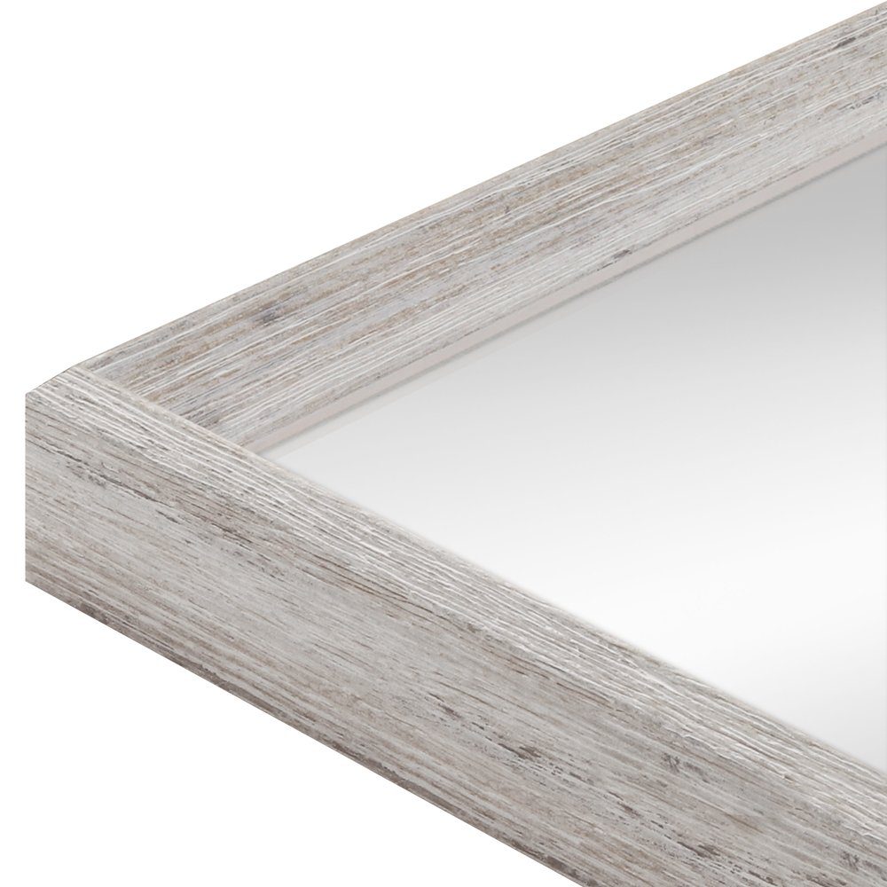 WANDStyle Wandspiegel H790, Weiß, aus Massivholz im Vintage Stil