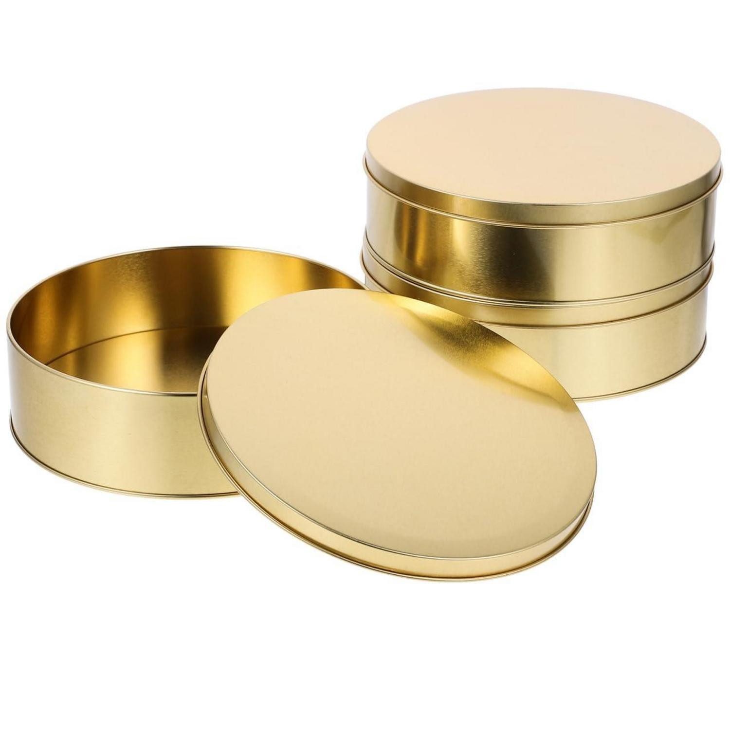 LuxusKollektion Keksdose Keksdose Metall Rund Gold 3er Set, Metall