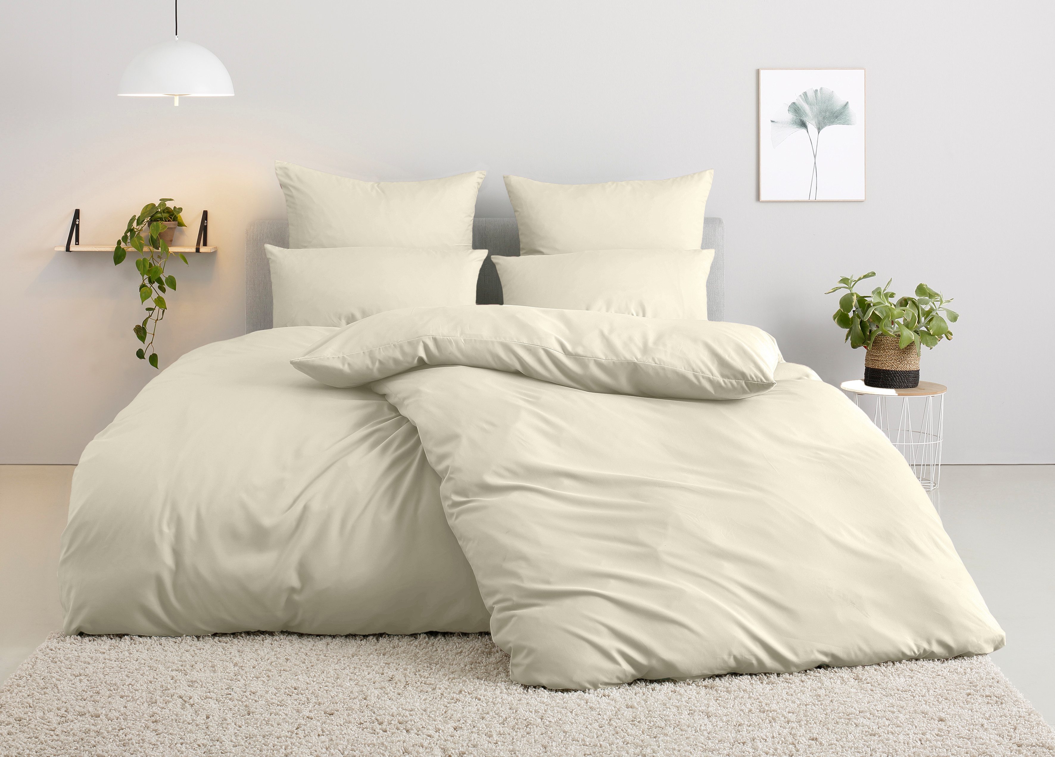 my home Bettwäsche Desner, Microfaser, 2 teilig, Premium Qualität, 100 % Polyester, sehr weich, uni, ab 135x200 cm