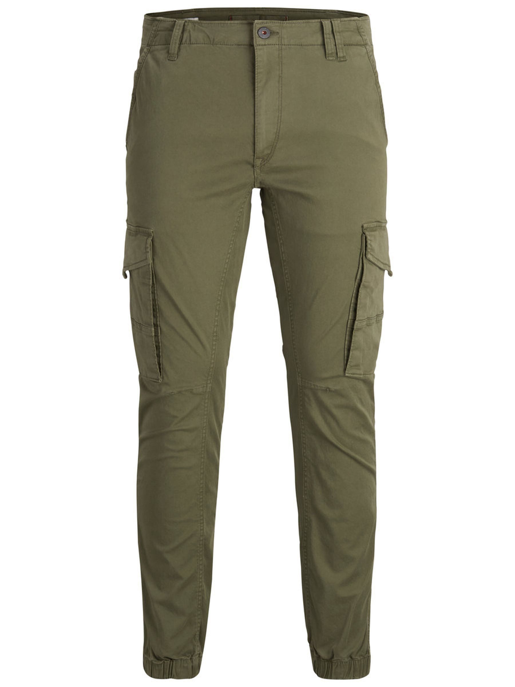 Jack & Jones Cargohose Cargo Pants PAUL FLAKE AKM 542 Twill für Bio-Baumwolle nachhaltig Slim fit unifarben wärmend