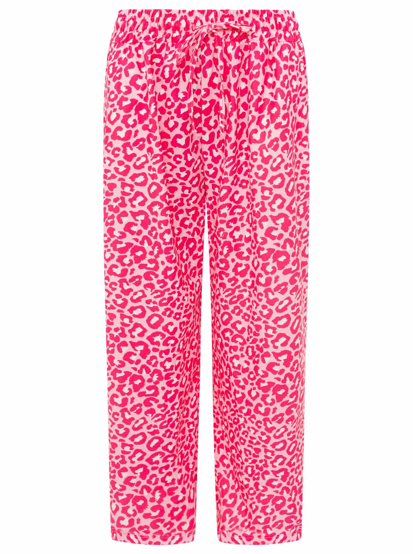 Zwillingsherz Stoffhose "Leo" leichte Viskose, moderner Leo-Print, glänzend, mit Zugband am Bund