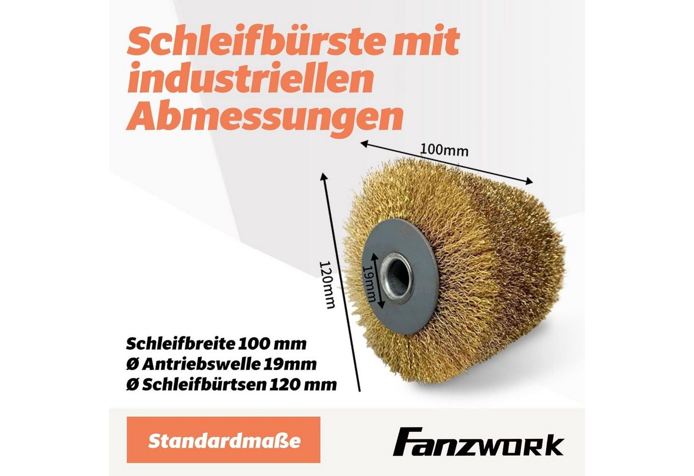 Thumbnail - Fanzwork Walzenschleifer Satiniermaschine V2 1500 Watt mit Stahldrahtbürste, Drehzahlregelung, Perfekt zum Trockenschlei...