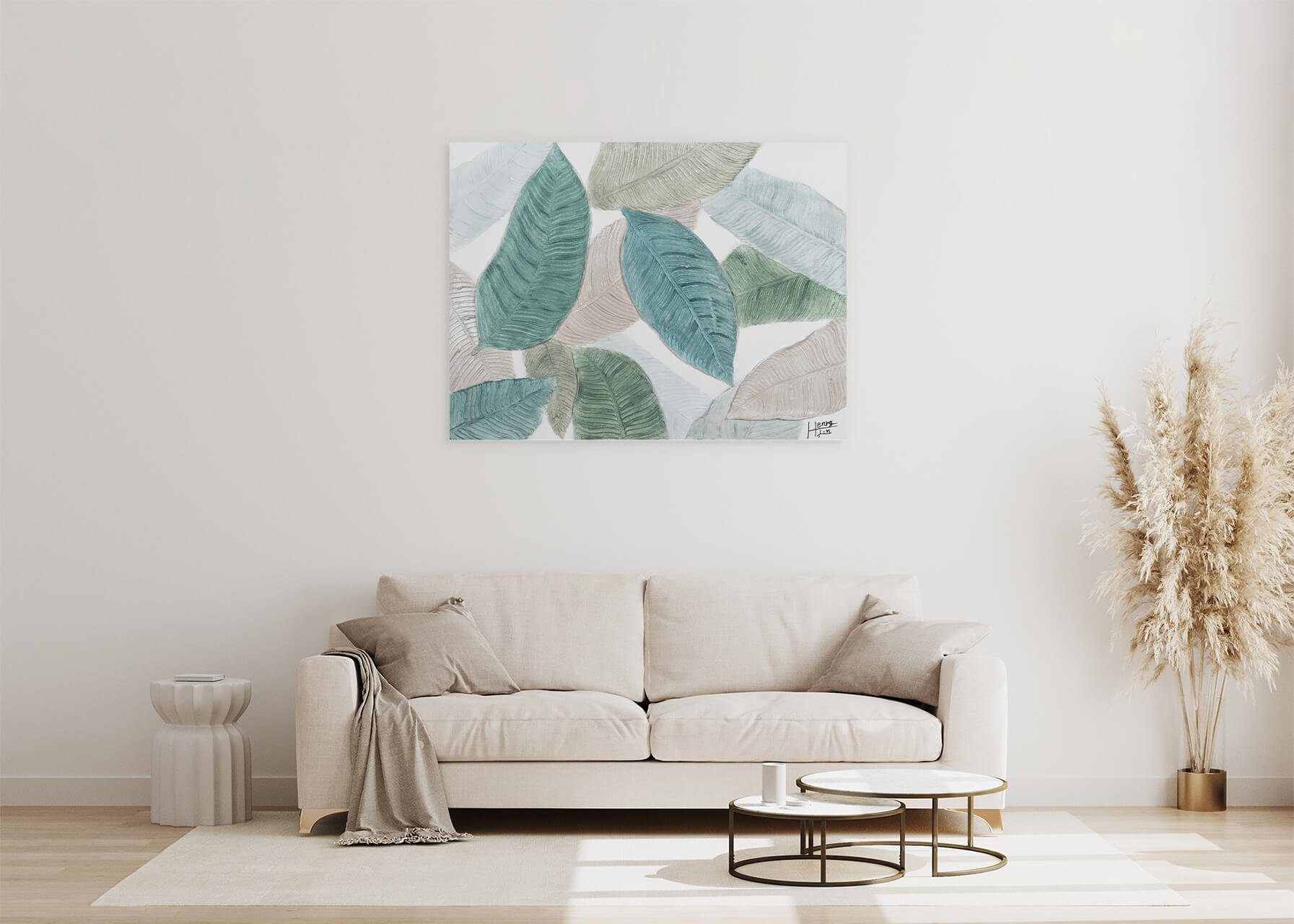 KUNSTLOFT Gemälde Natur Leinwandbild der 100x75 HANDGEMALT Wohnzimmer cm, 100% Farben Wandbild