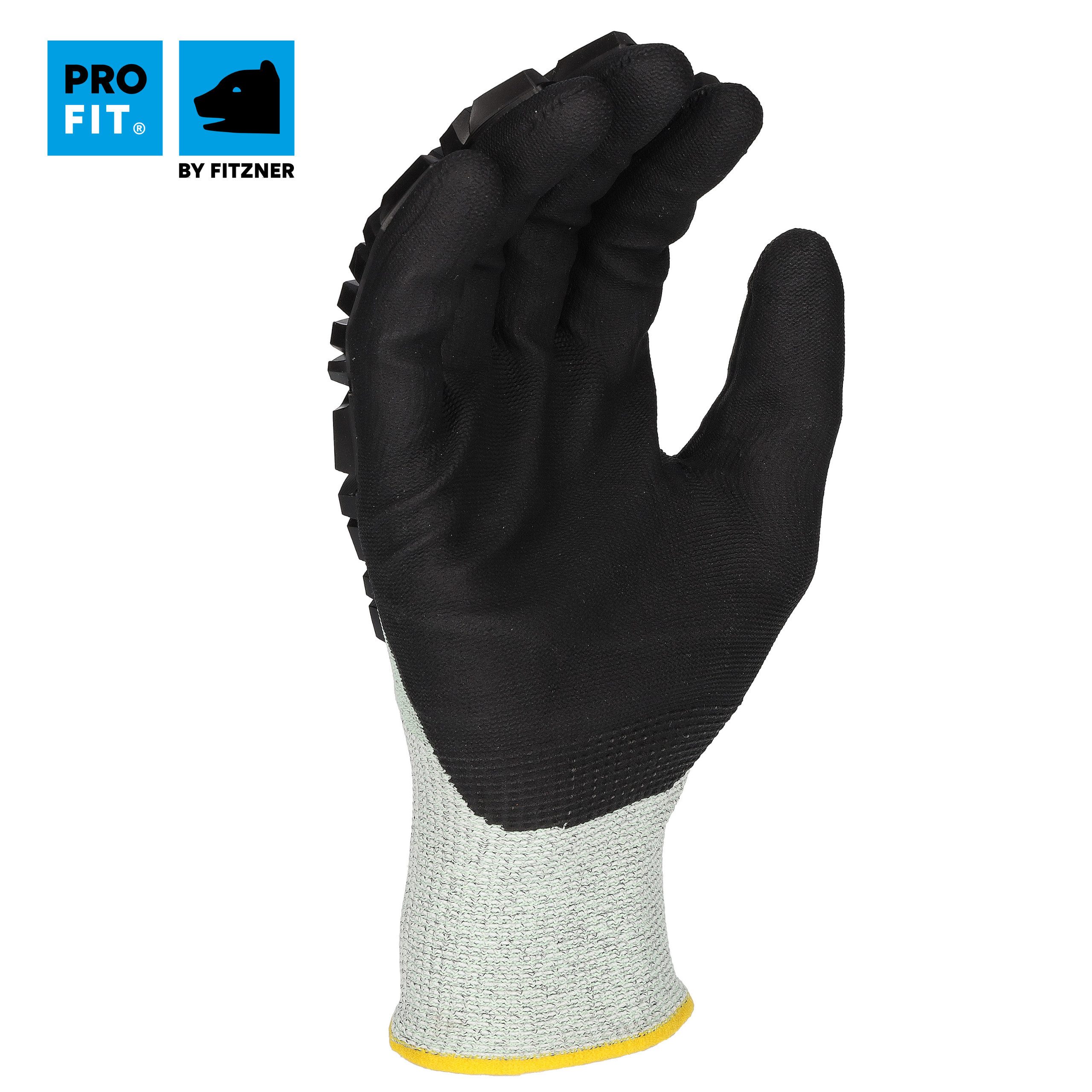PRO FIT Arbeitshandschuhe, Nitril Schnittschutzhandschuh "TPR-Protector", aus Nitrilschaum, (1, Paar) atmungsaktiv, Grifffest, Level F Schnittschutz, Touchscreen fähig