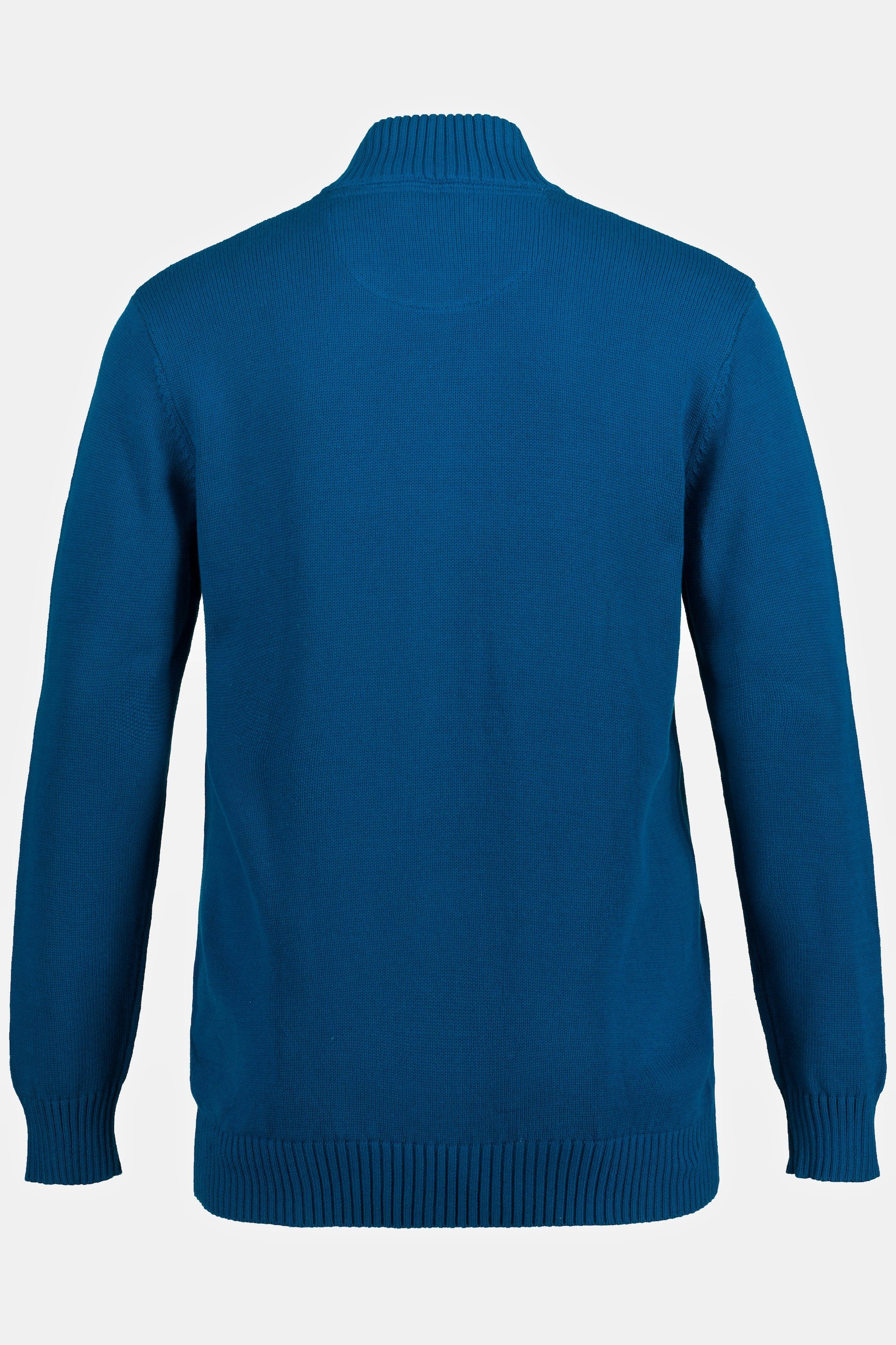 Strickjacke blaugrün Poloshirt Rippbündchen JP1880 Stehkragen