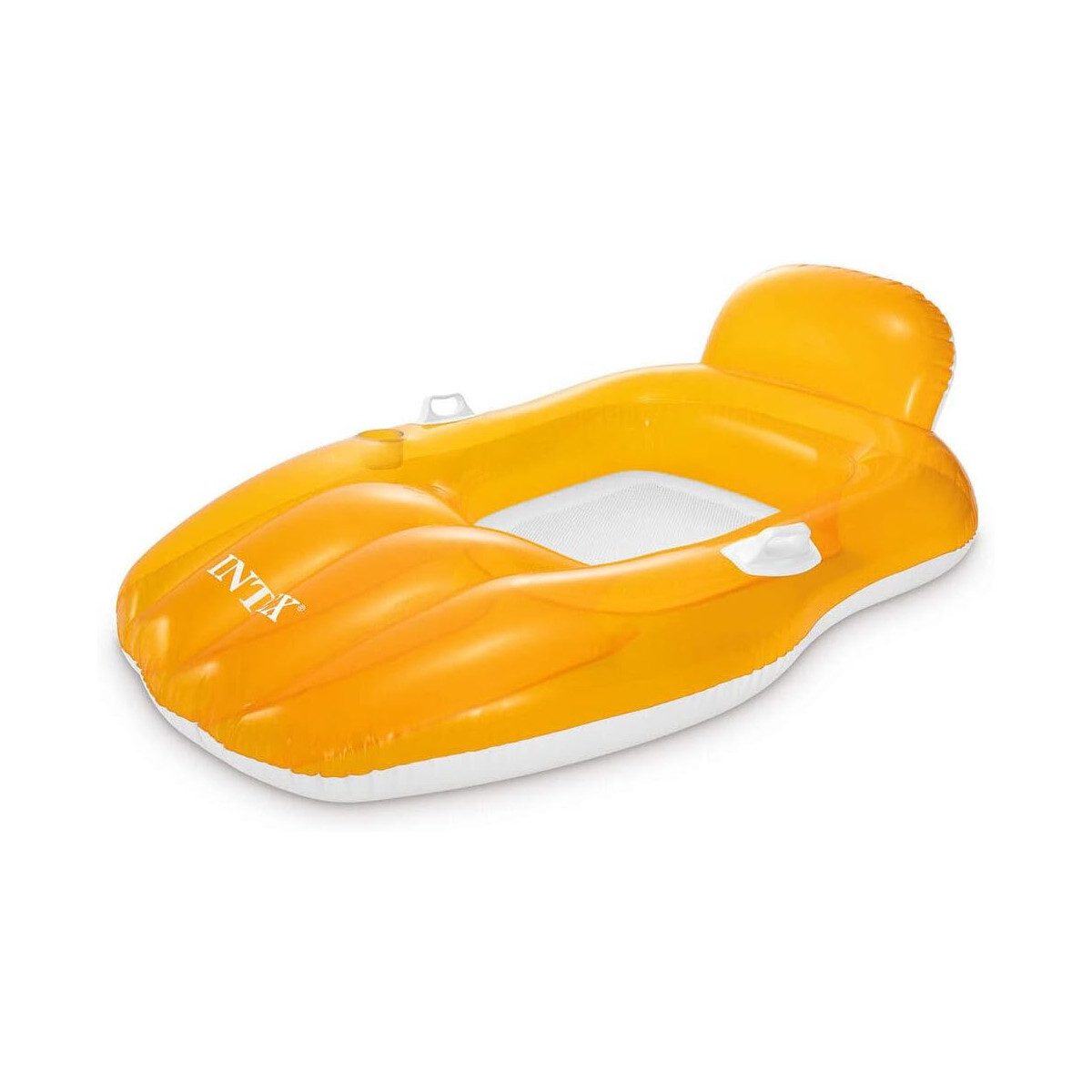 Intex Luftmatratze Lounge Chill N' Float (163x104cm), mit integrierter Rückenlehne & Getränkehalter