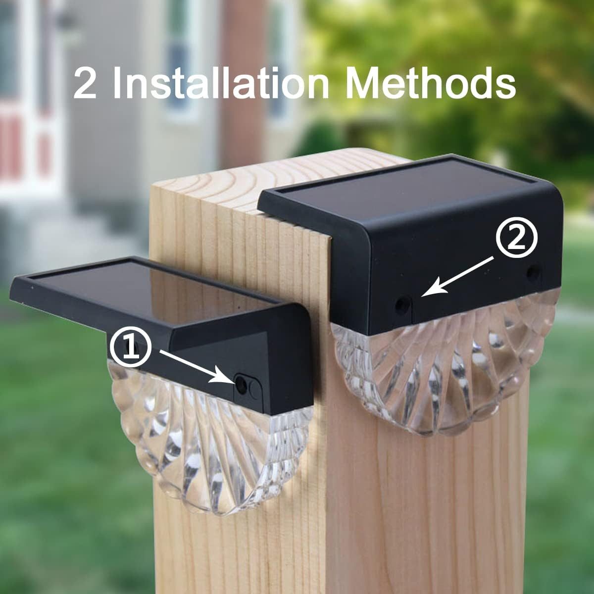 Luckice Außen-Stehlampe Solarleuchte für Außen,2 Stück Wasserdichte Balkon Dekoration, Solarleuchten,2 Modi Warmweiß/Farbwechselnde Solar Lichter, LED Gartenlam – Bild 2 von 5