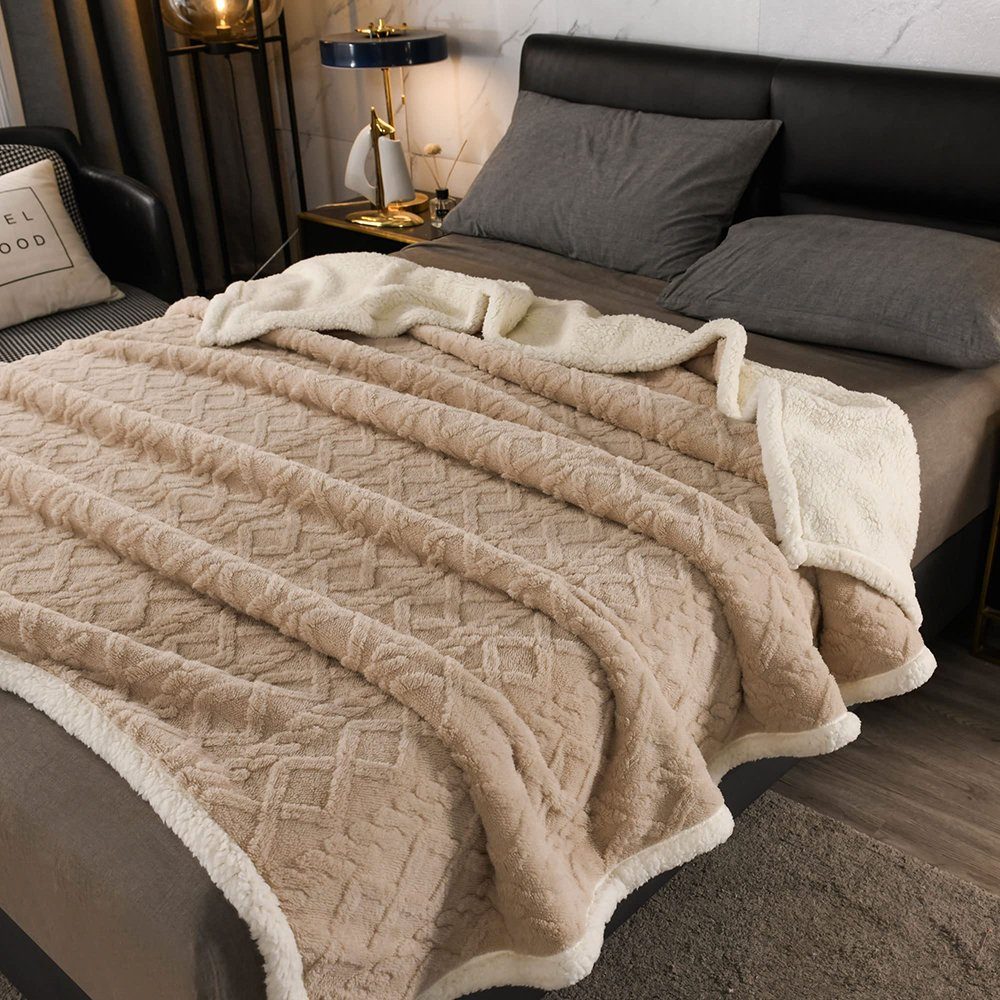 Wohndecke Luxuriöse Überwurfdecke weiche flauschige Juoungle Decke, braun(150*200cm) Kuscheldecke