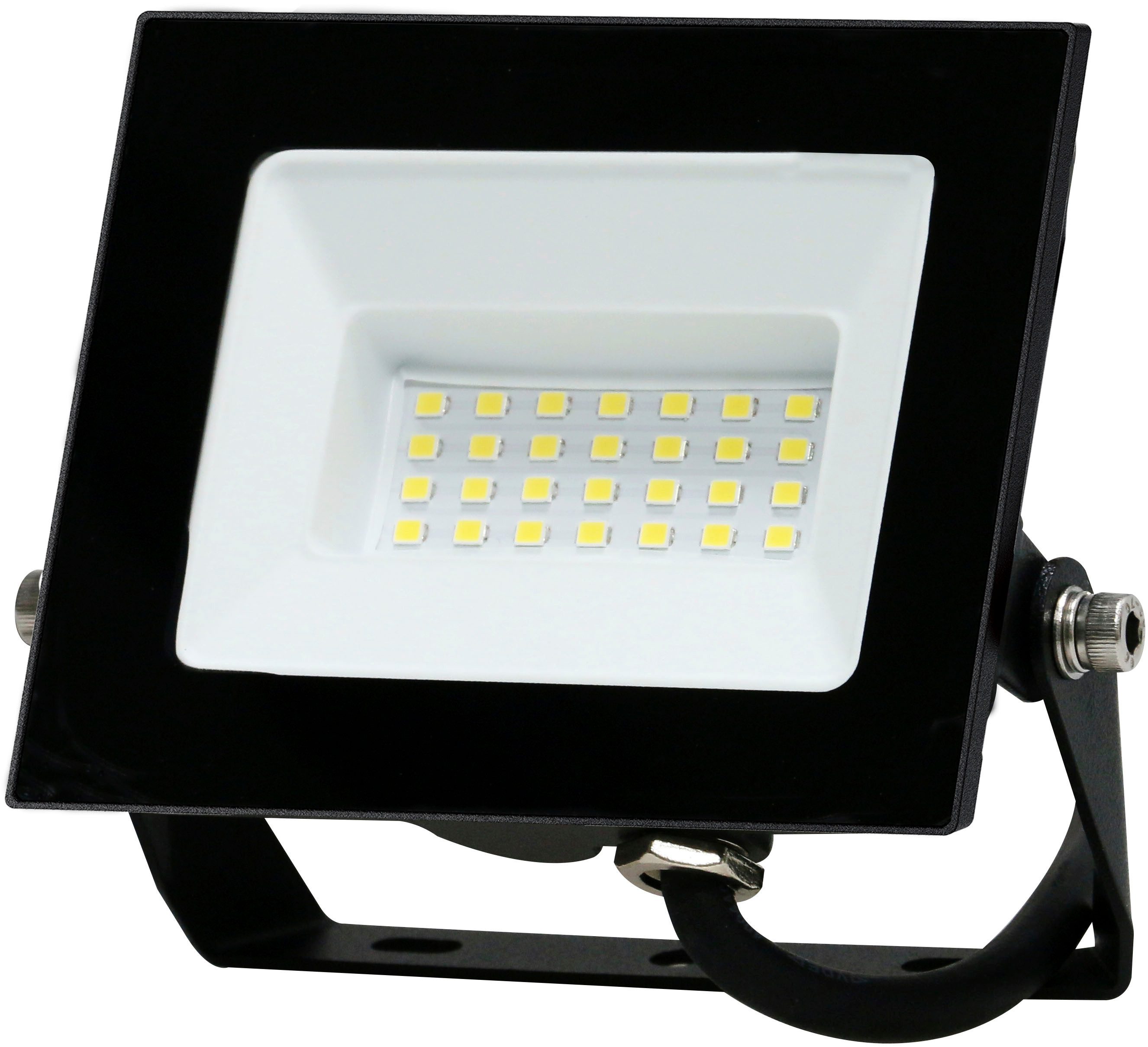 HEITRONIC LED Flutlichtstrahler LED Flutlichtstrahler BOLTON 2.0, LED fest integriert, 20 Watt schwarz 3000 Kelvin mit 500mm