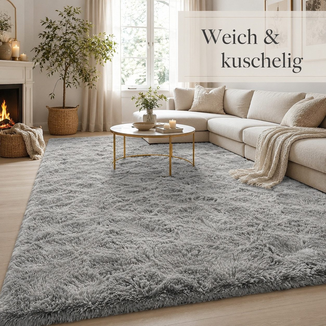 Lochas Hochflor-Teppich Hochflor-Teppich weich & kuschelig für Wohnzimmer und Schlafzimmer – Bild 2 von 5