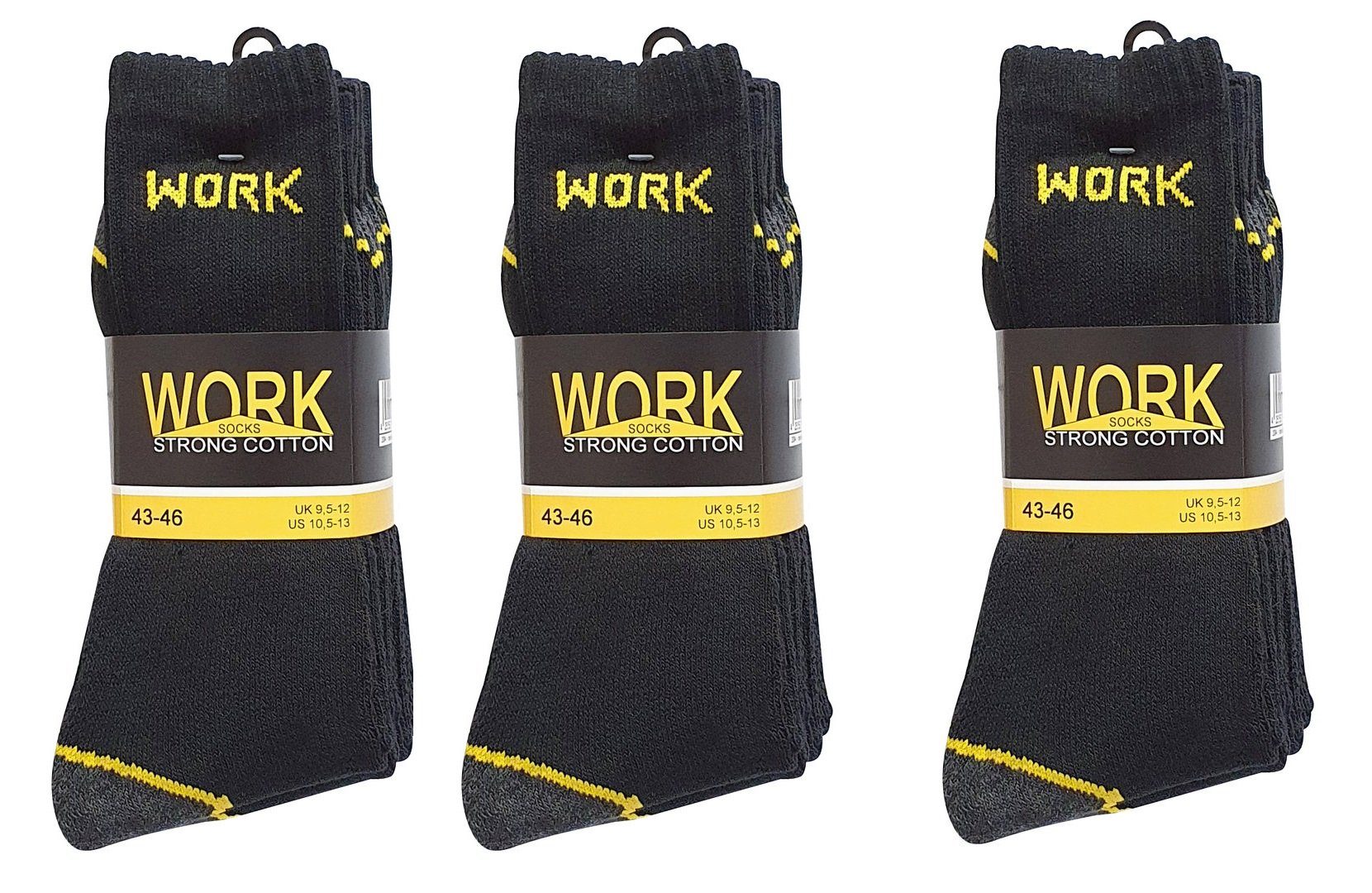 cwonlineshop Arbeitssocken Damen & Herren Work Socken, Größe 43-46 (Set, 5-Paar) (A41063)