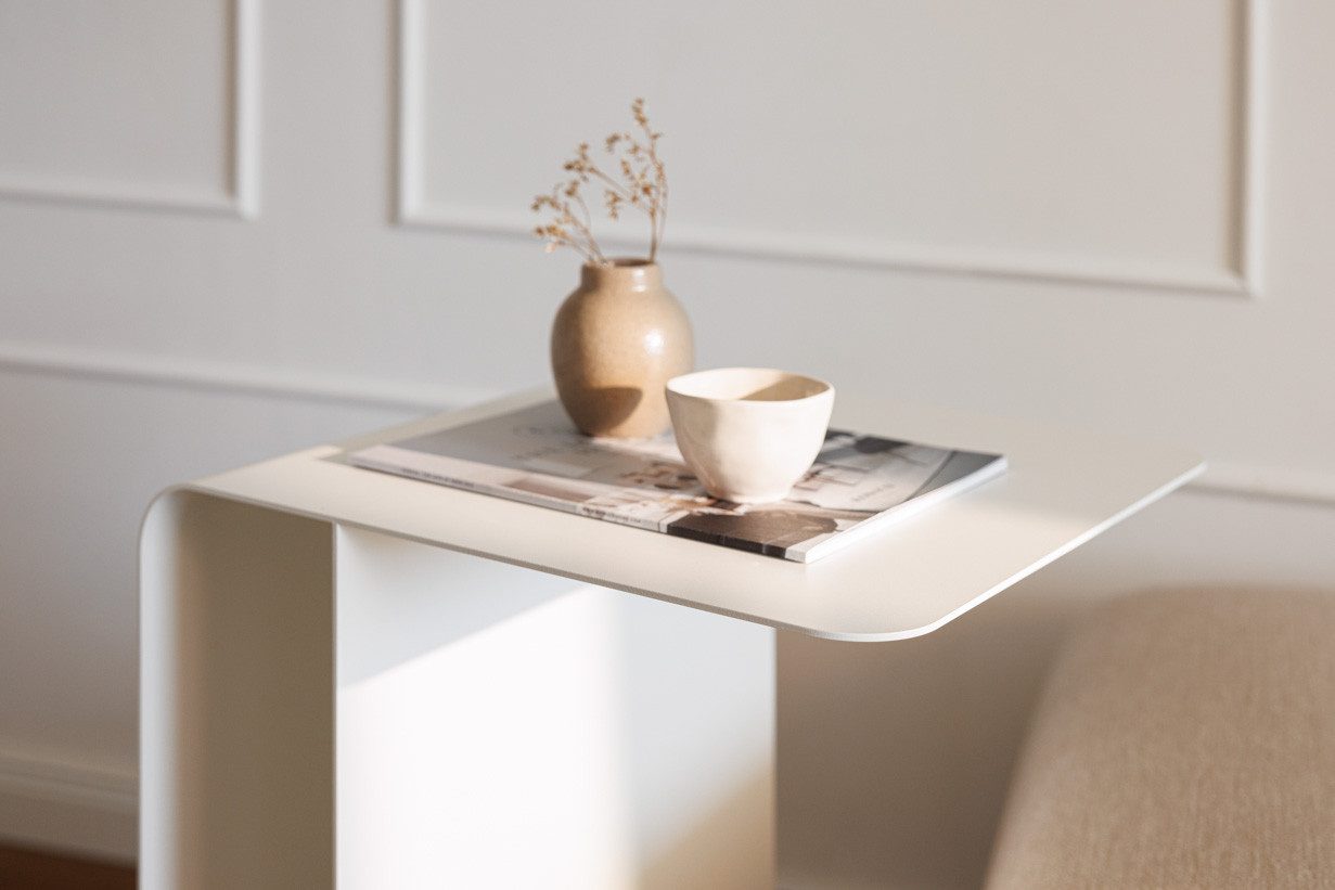 Metallbude Beistelltisch COSMO, 2in1 - Design Couchtisch ohne Montage, rutschfest, kratzfest