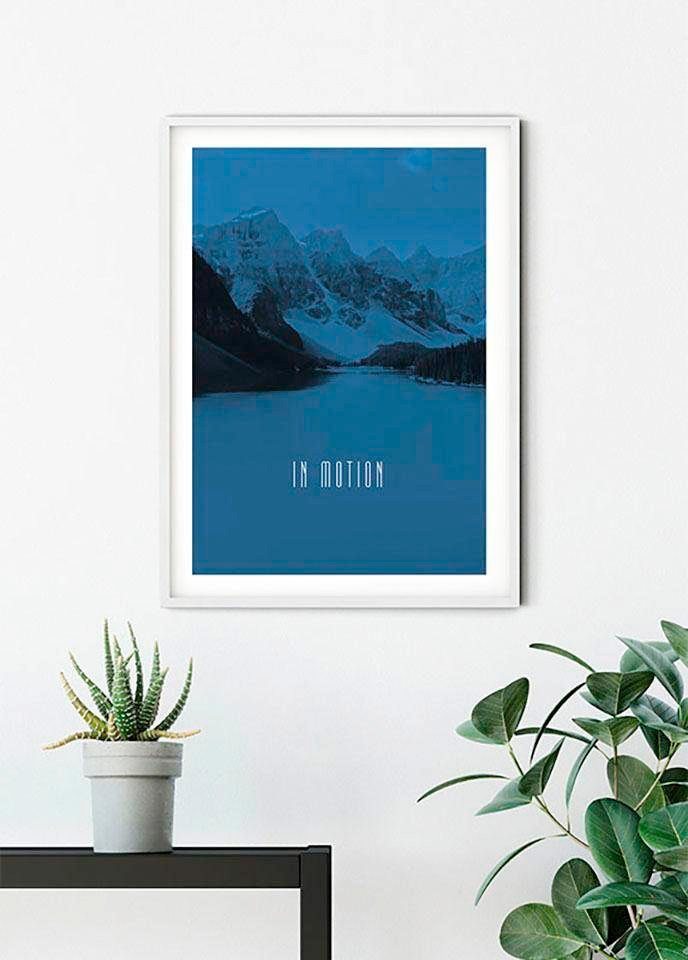 Komar Poster Word Lake In Motion Blue, Natur (1 St), Kinderzimmer,  Schlafzimmer, Wohnzimmer