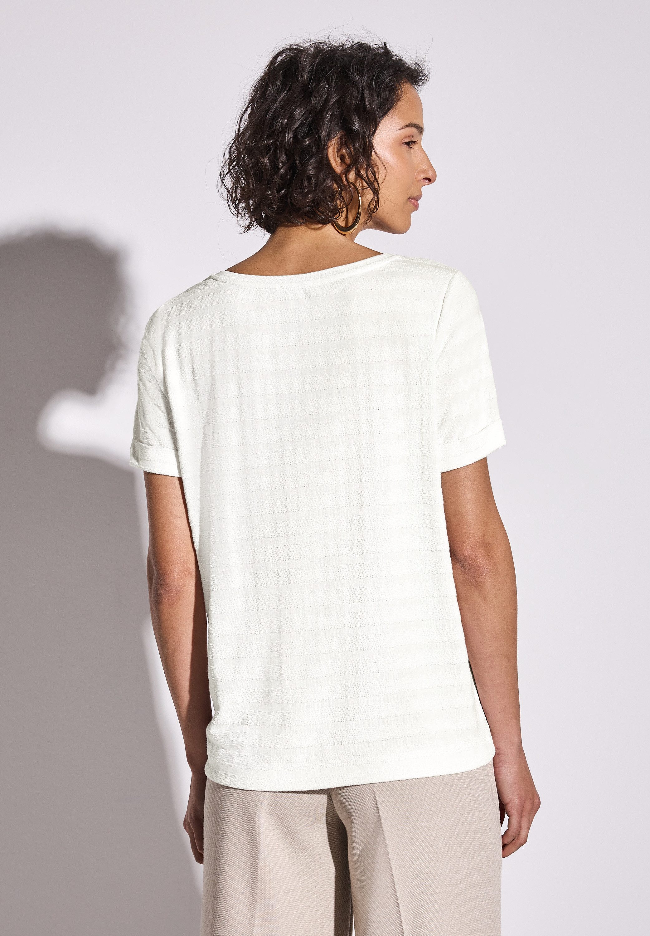 STREET ONE T-Shirt im angenehmen Materialmix