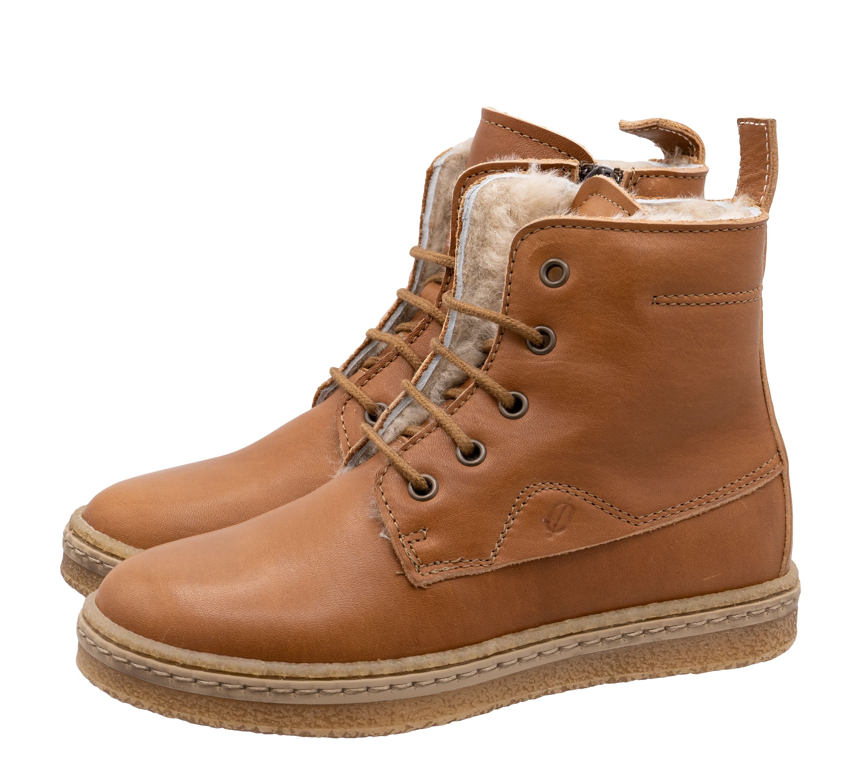 Ocra Ocra Stiefel mit Lammfell 834 pflanz. geg. Leder Braun Stiefelette