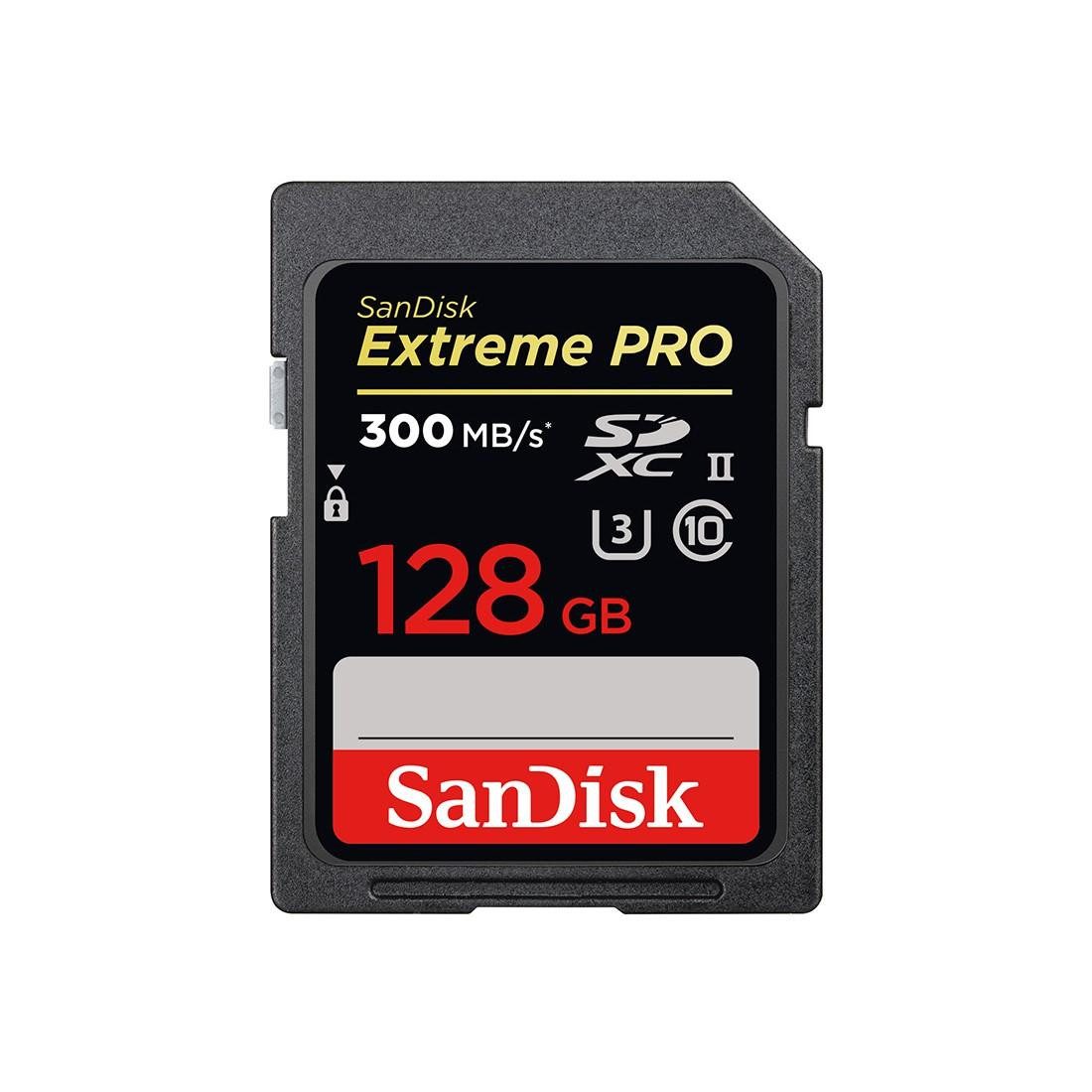 Sandisk SDXC Extreme PRO Speicherkarte (128 GB, UHS-I Class 10, 300 MB/s Lesegeschwindigkeit)