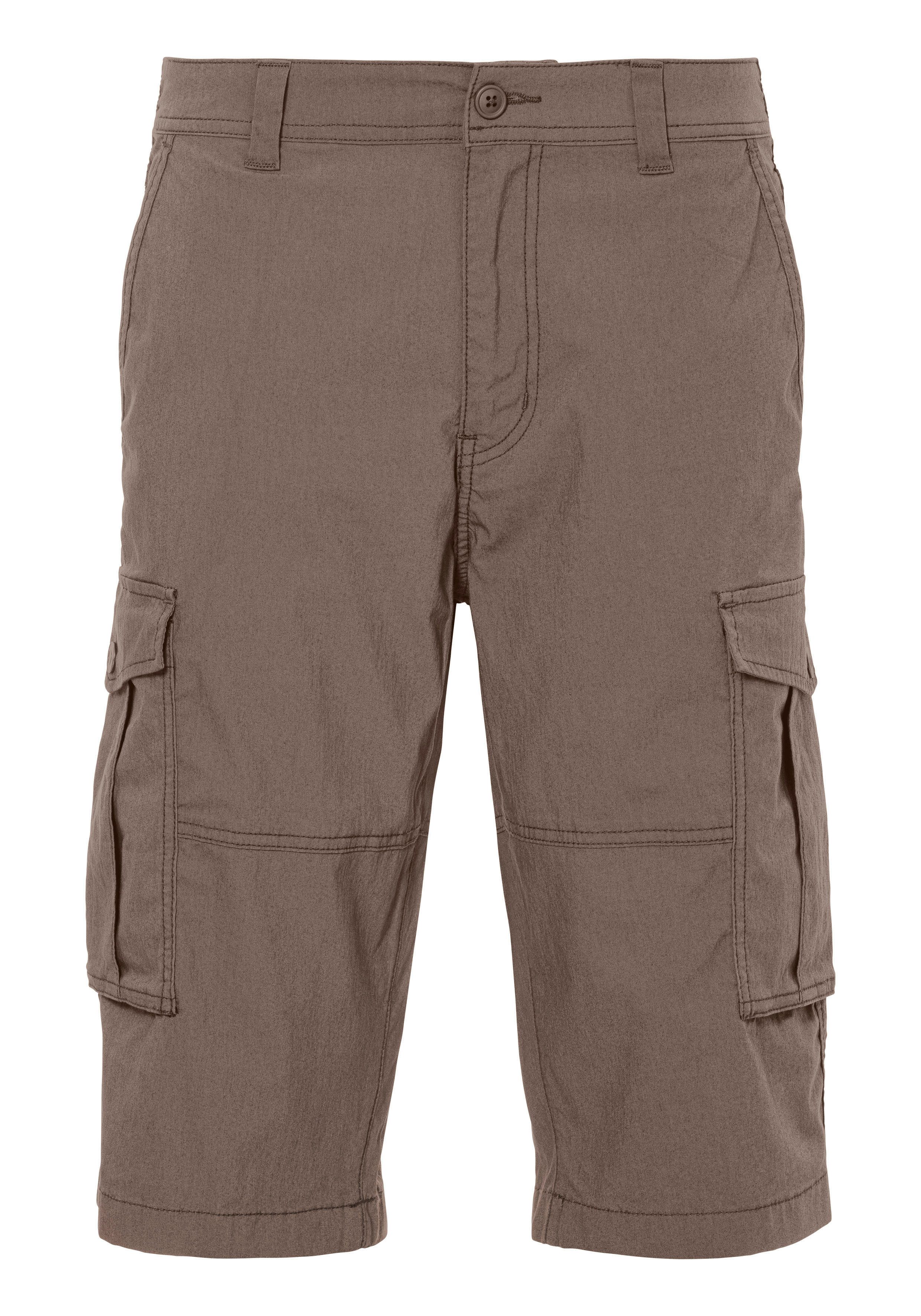 John Devin Cargobermudas aus elastischer Baumwollmischung mit Seitentaschen, 3/4 Shorts