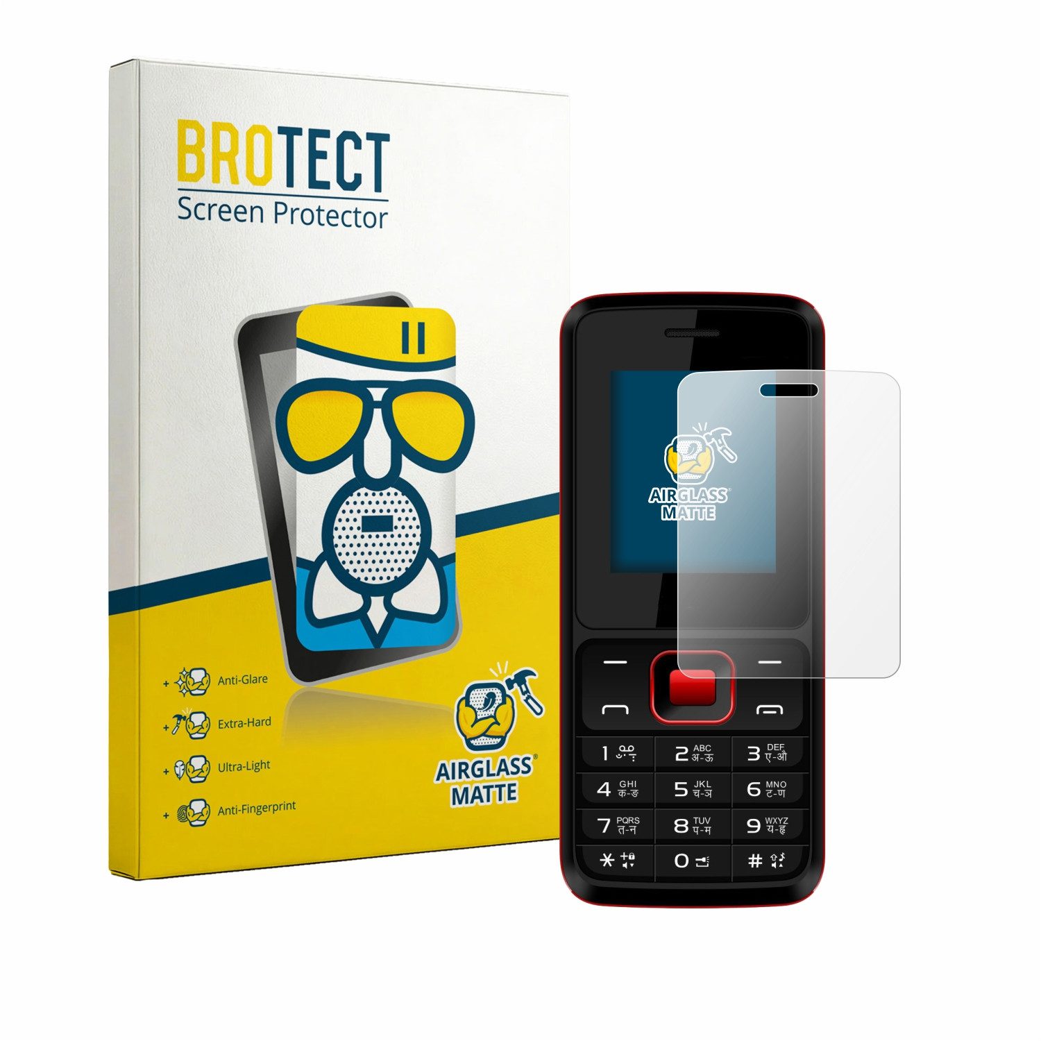 BROTECT Displayschutzglas Folie für Karbonn K19 Rock, Schutzfolie Glas Panzer Display Schutz matt