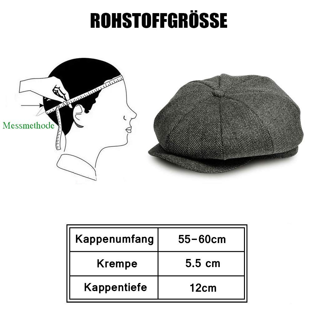 Schiebermütze Baskenmütze Schirmmütze,Retro Tellermütze Jormftte