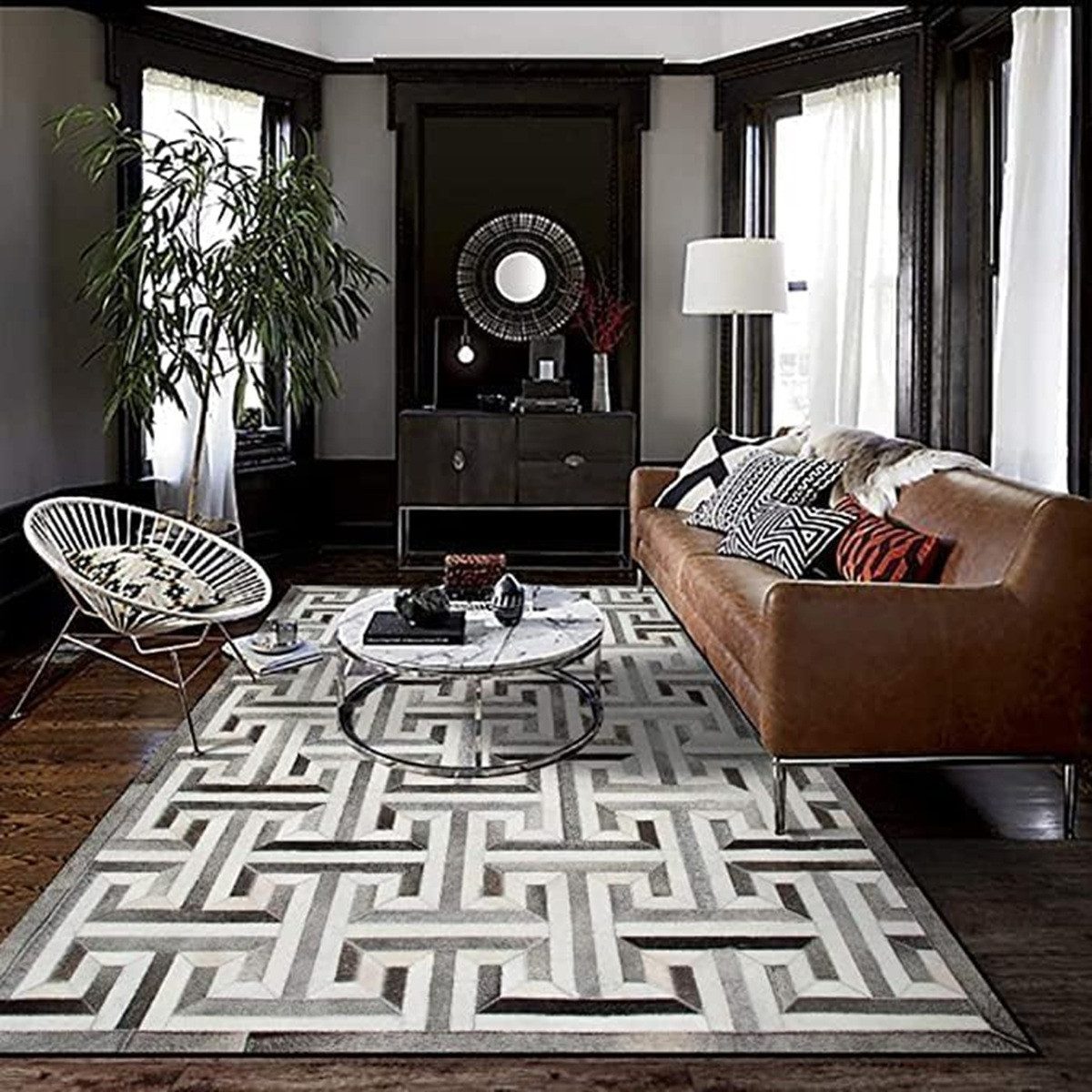 Ready Rugs Lederteppich Leder-Patchwork-Teppichkollektion