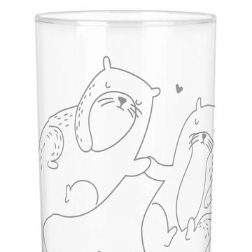 Mr. & Mrs. Panda Glas 200 ml Otter Hände halten - Transparent - Geschenk, Glas, Seeotter, W, Premium Glas, Stilvolle Gravur
