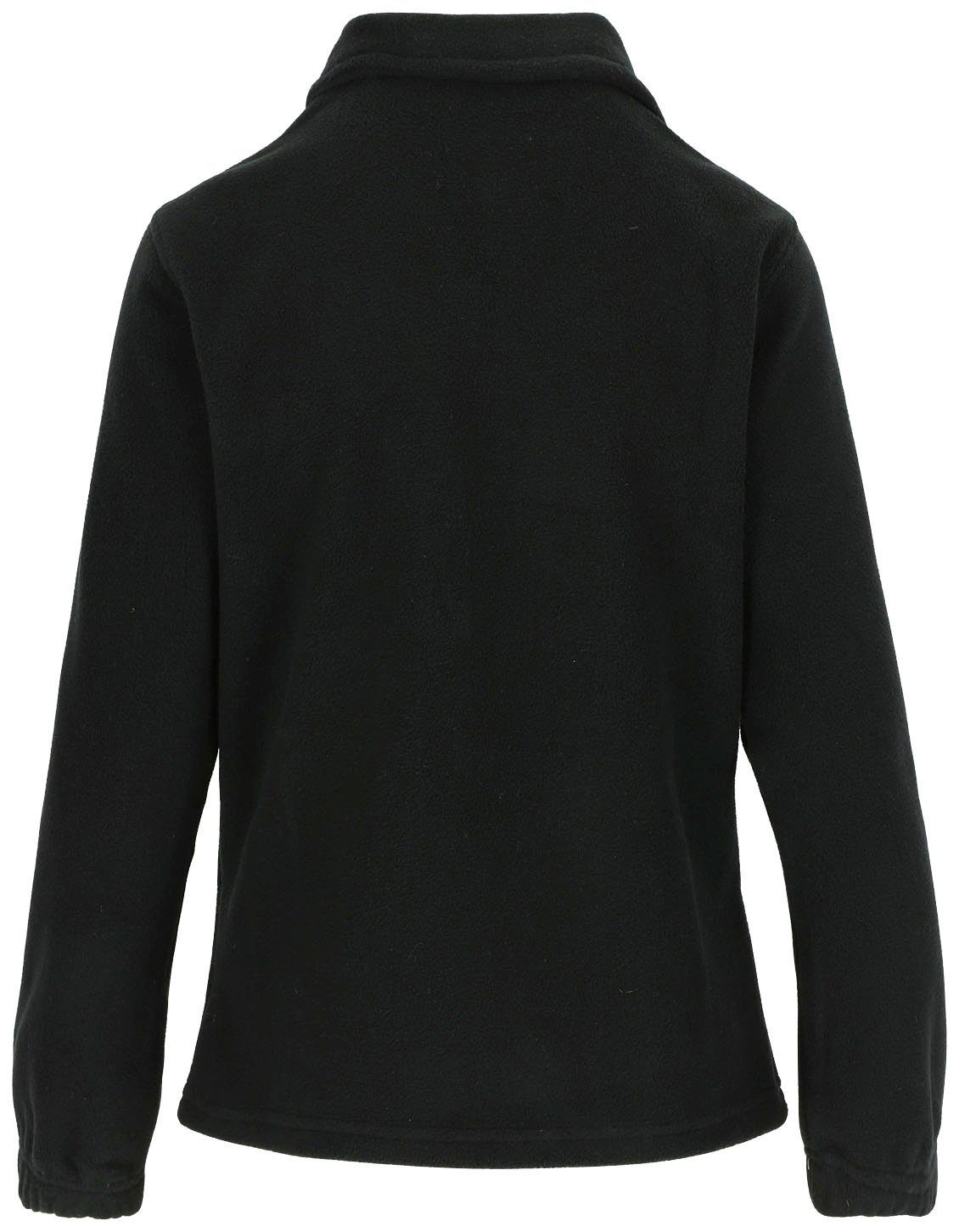 Deva angenehm Damen Seitentaschen, warm, Reißverschluss, Herock und Fleece langem leicht 2 Jacke Fleecejacke Mit schwarz