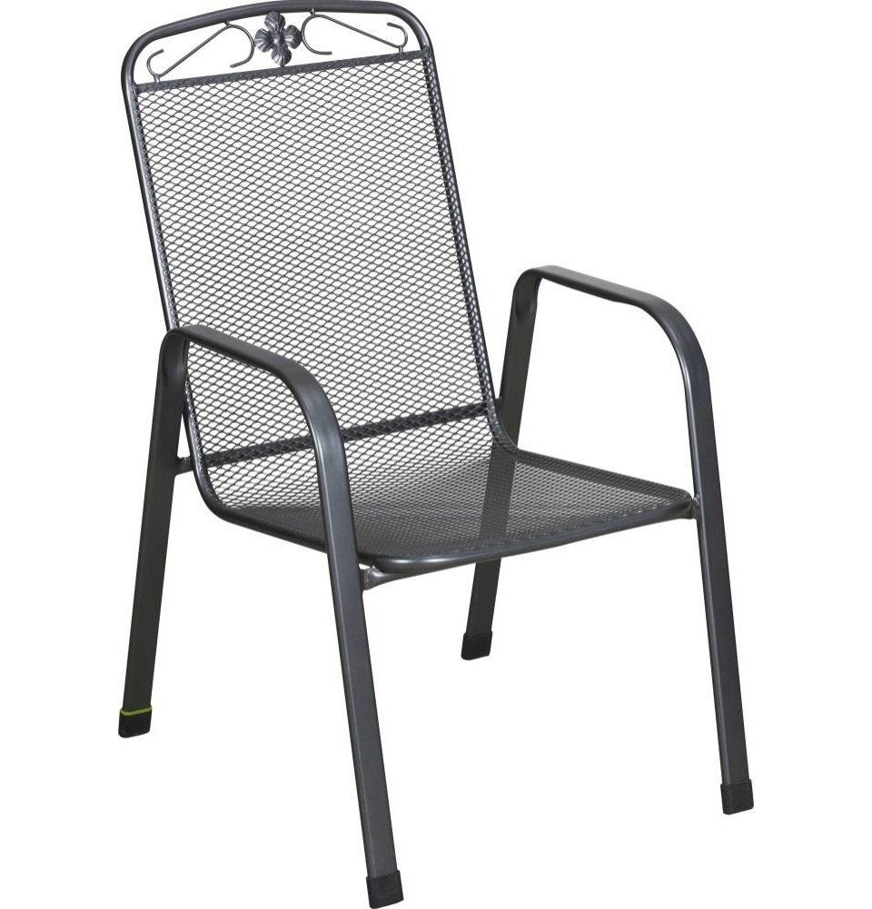 MWH Gartenstuhl MWH Stapelstuhl Savoy eisengrau Stahlgestell, Stapelbar wit günstig online kaufen