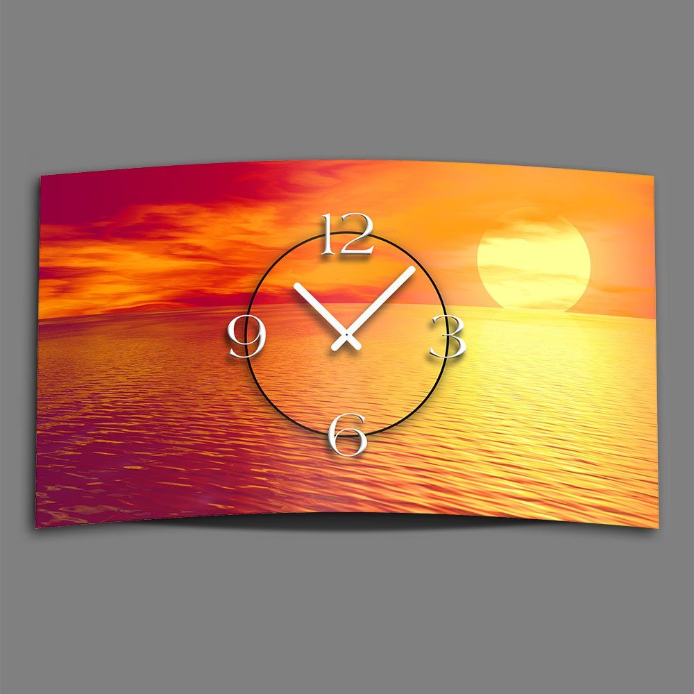 dixtime Wanduhr Art aus Wanduhren Wanduhr Designer Alu-Dibond) Designer 3D-Optik 4mm Digital modernes Design Sunset (Einzigartige